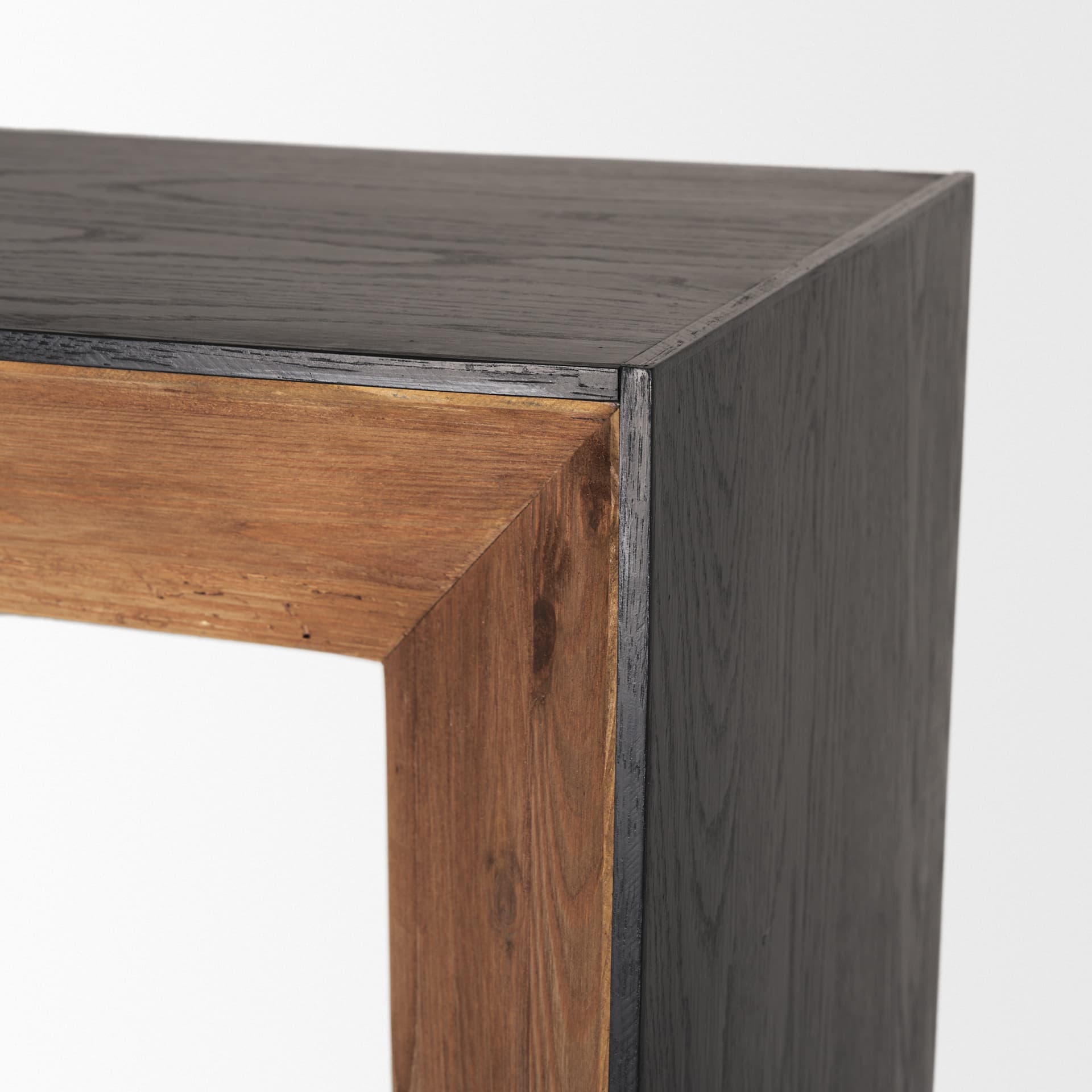 Tabor Natural Wood w/ Black Oak Frame Bookcase — product photograph