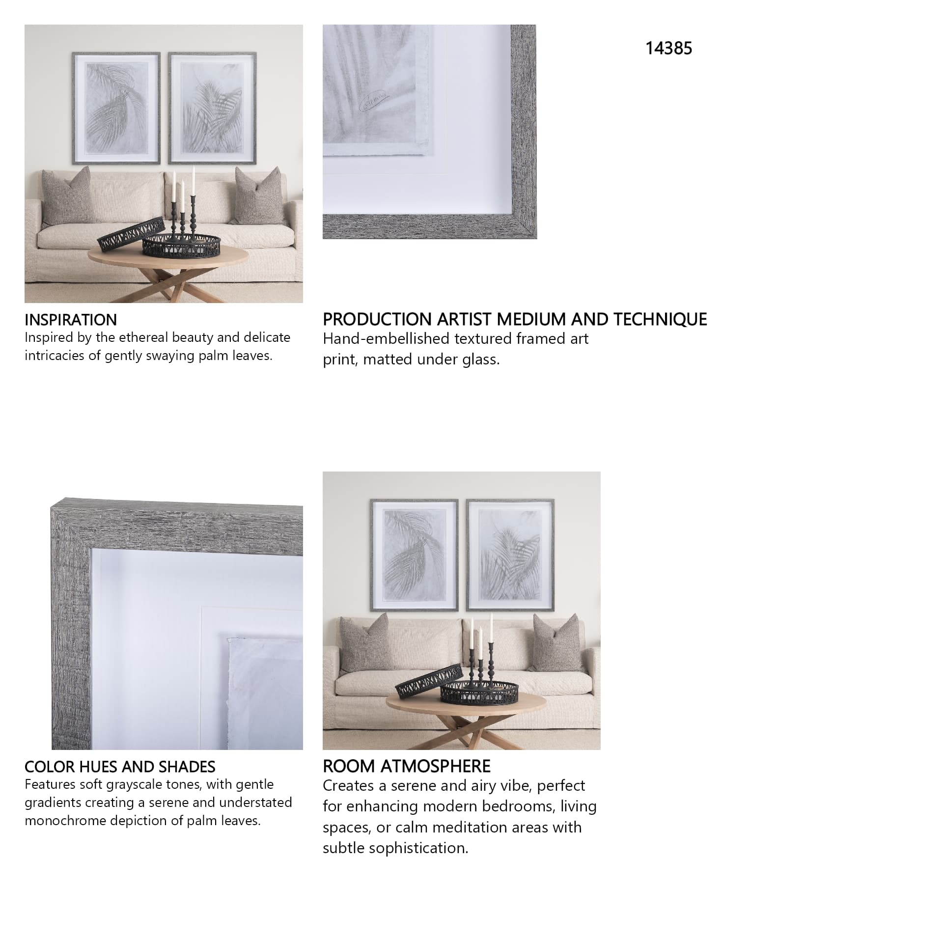 Shadows II by Mercana Studio a Hand Embellished Textured Framed Art Print Matted under Glass — in a styled room