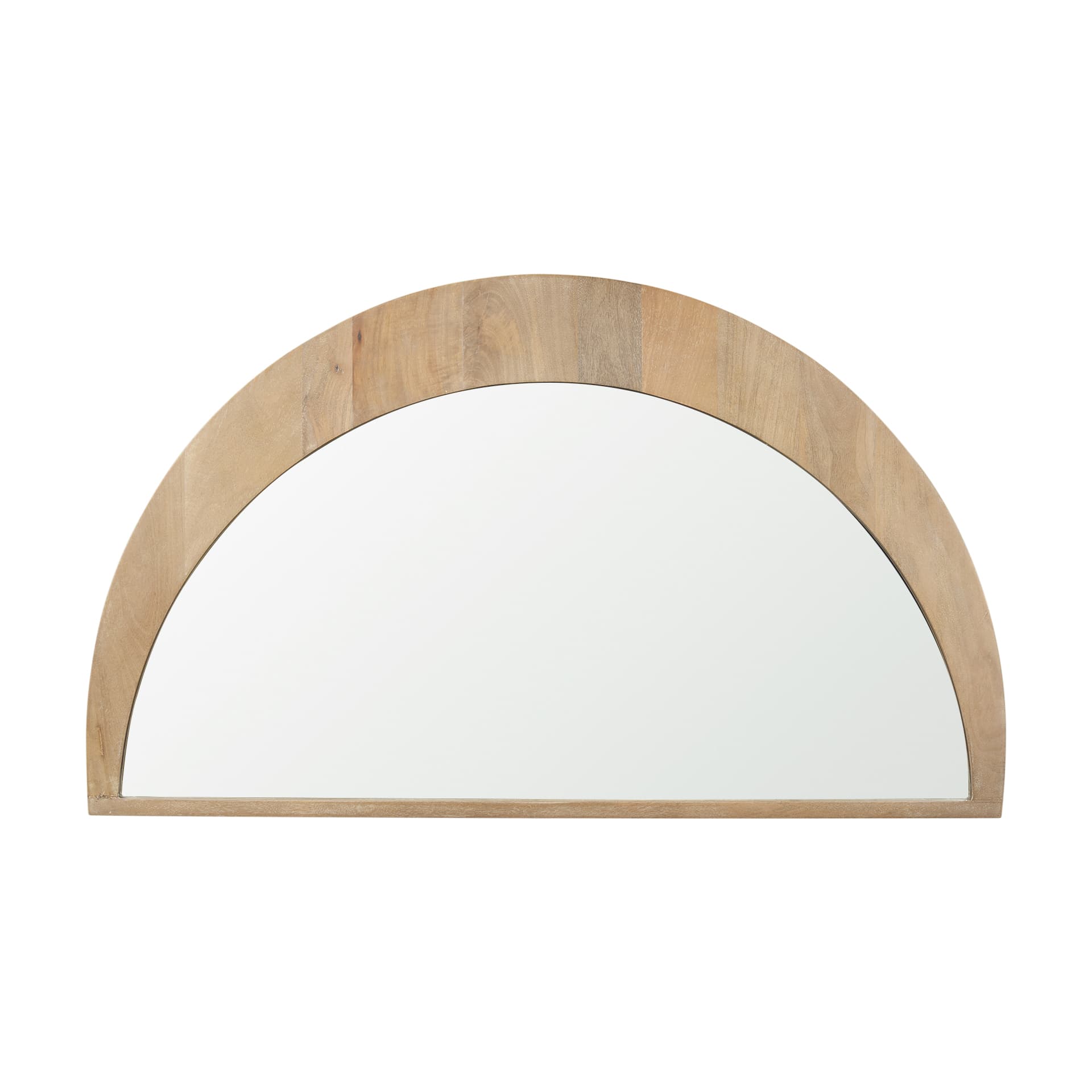 Celeste Light Brown Wood Large Mirror — product photograph