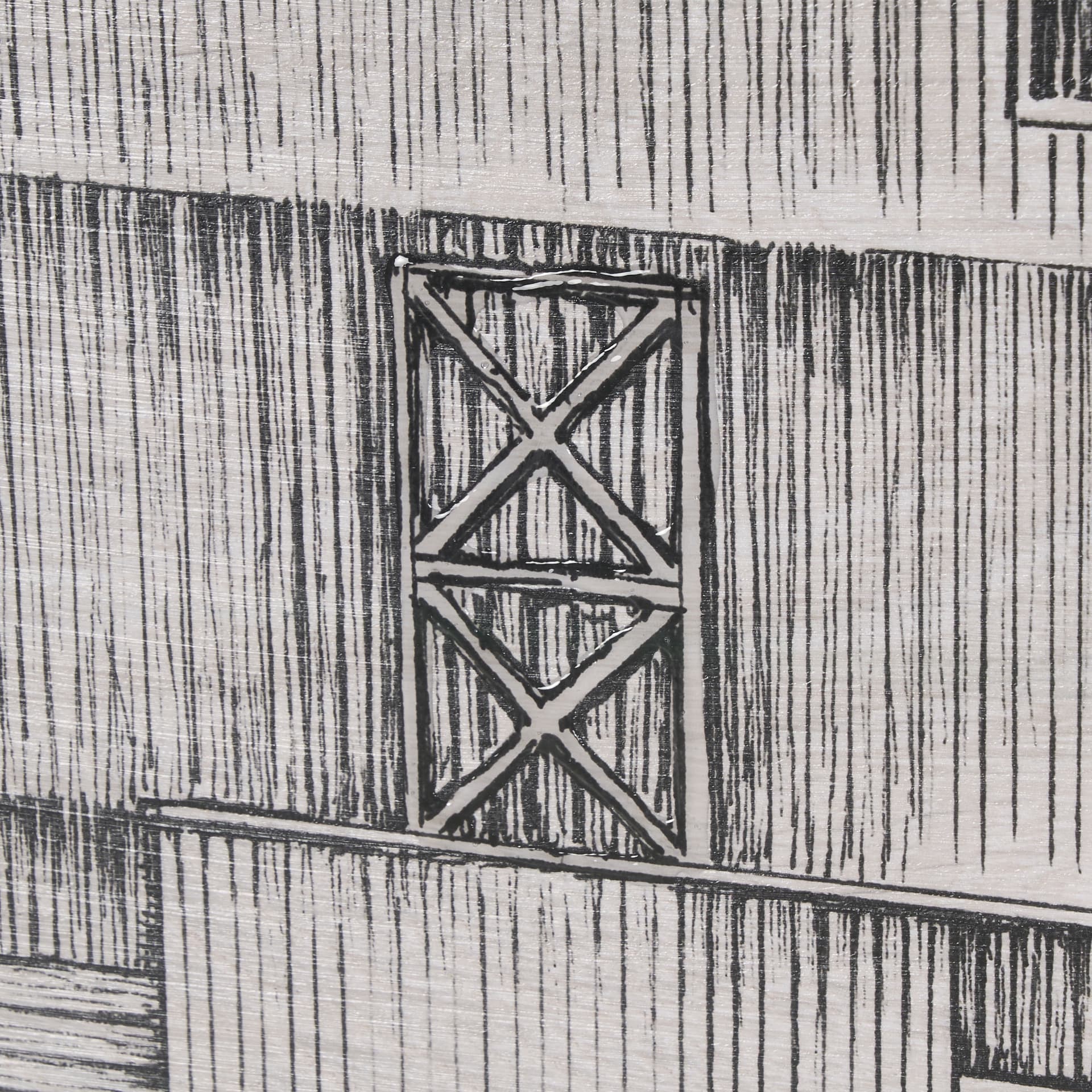 Barn Buildings I by Mercana Studio a Hand Embellished Textured Framed Art Print Matted under Glass — product photograph