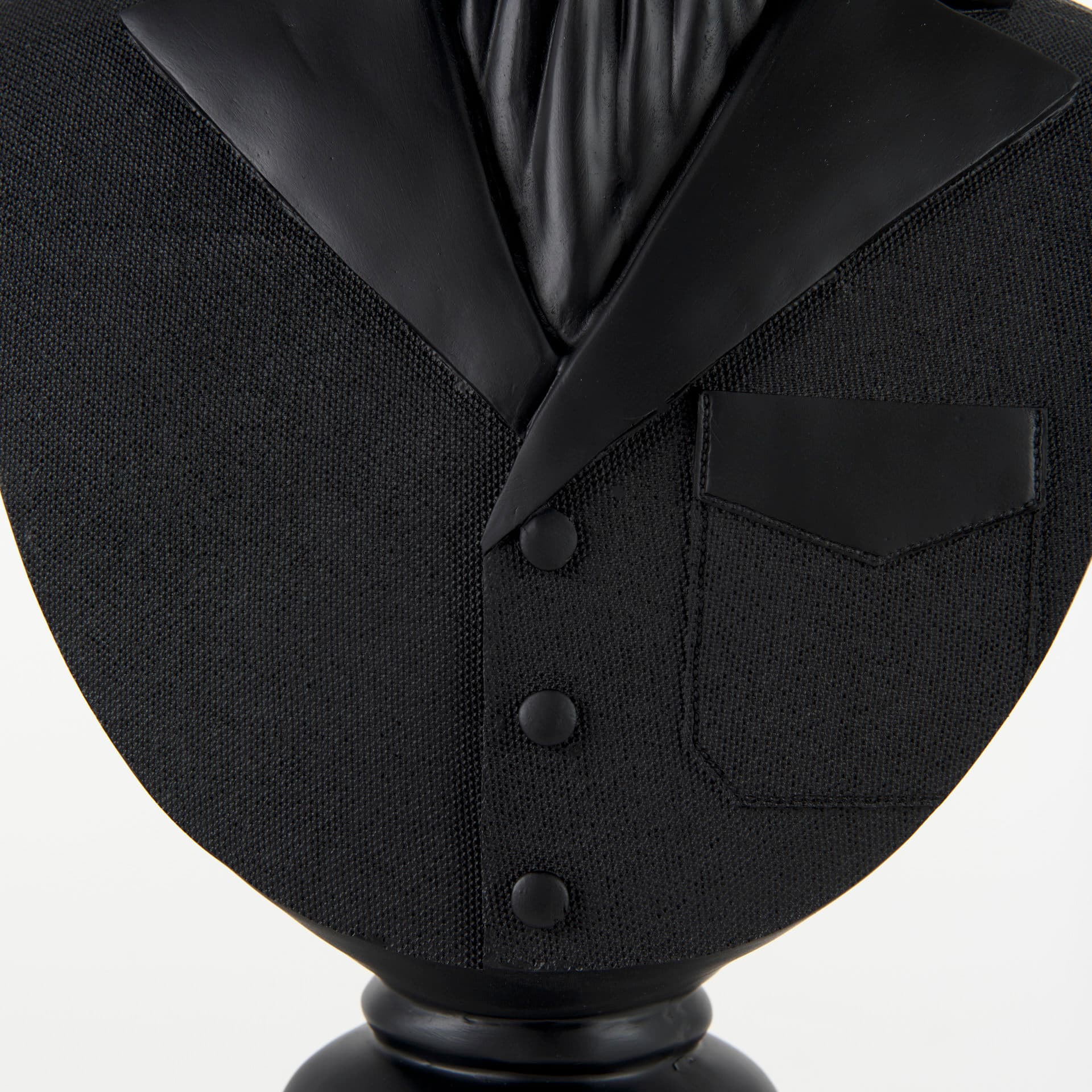 Mozart 22.5H Black Painted Resin Deer In A Suit Bust — product photograph