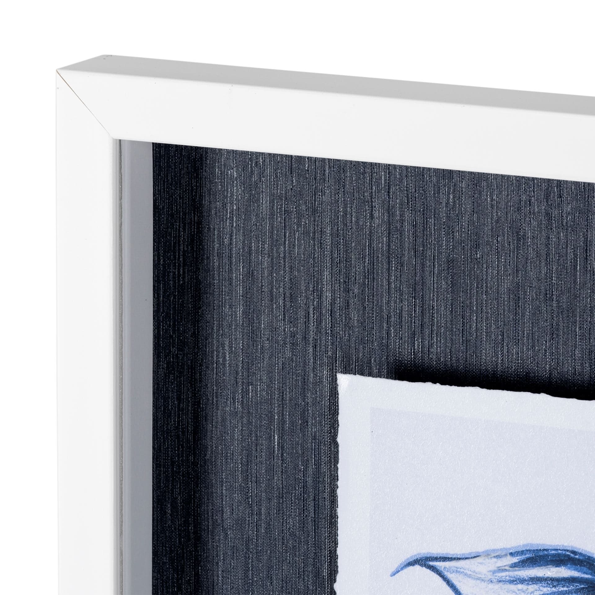 Koi Fish Blue I by Mercana Studio a Hand Embellished Textured Framed Art Print Matted under Glass — product photograph