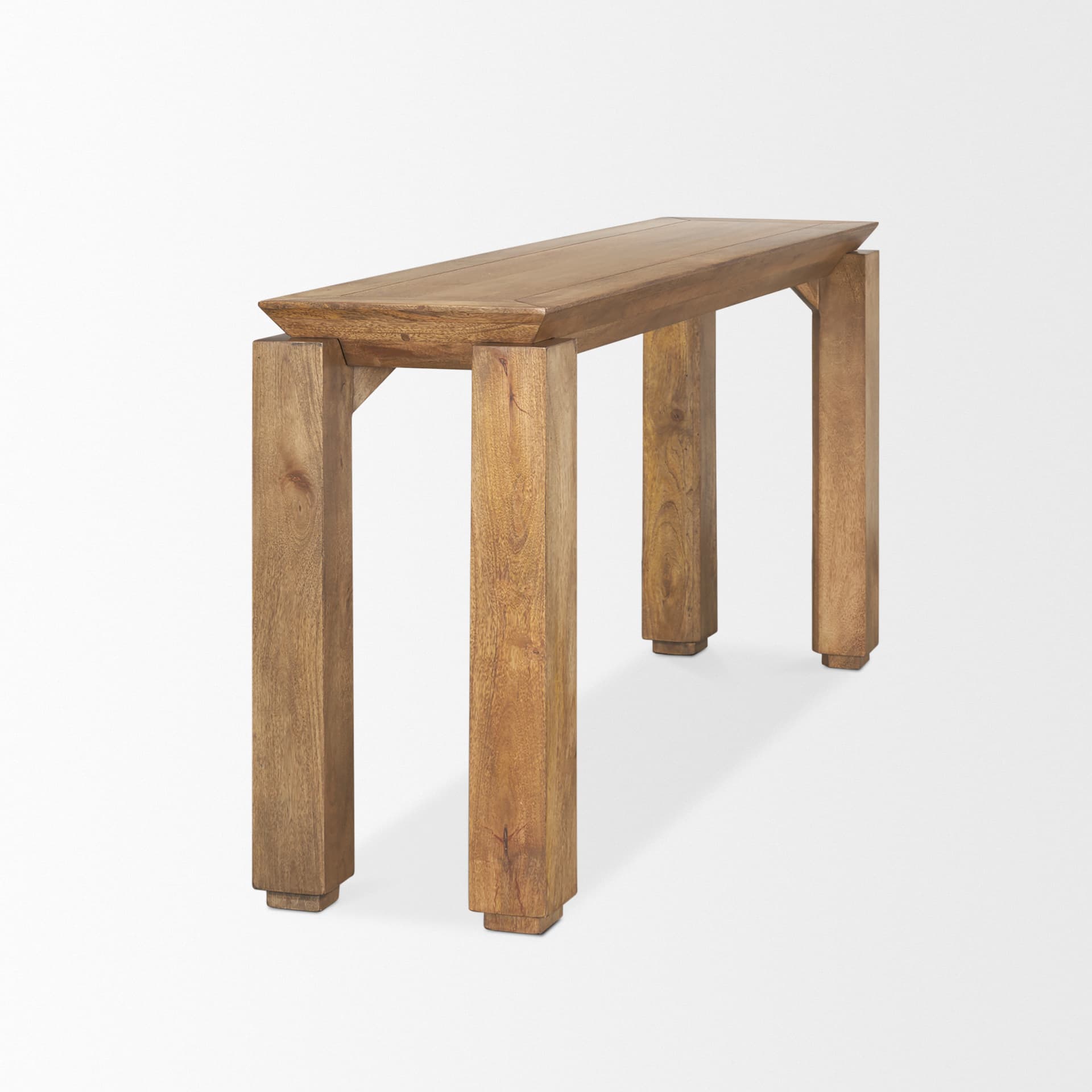 Sapphira Brown Wood Tapered Top Console Table — product photograph