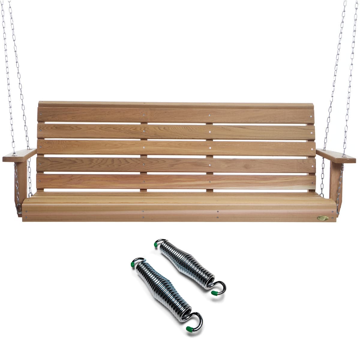 5-ft Cedar Porch Swing with Comfort Springs PS60-SW10 — product photograph