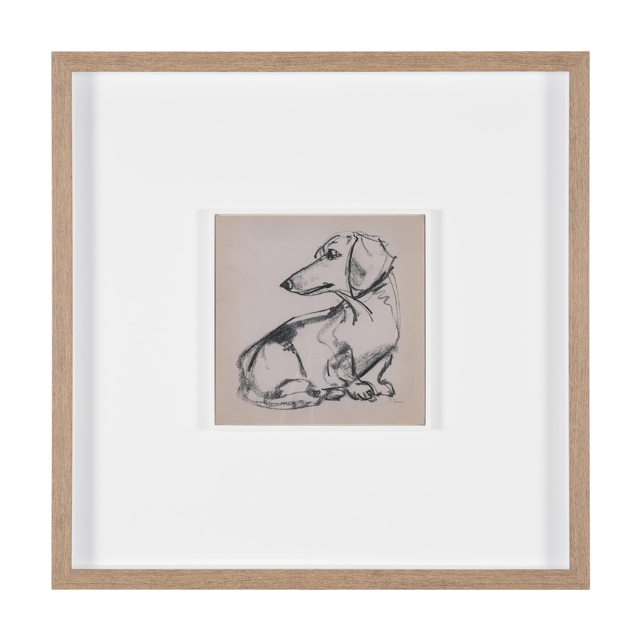 Dachshunds by Mercana Studio Hand-Embellished Framed Artwork Matted under Glass — product photograph