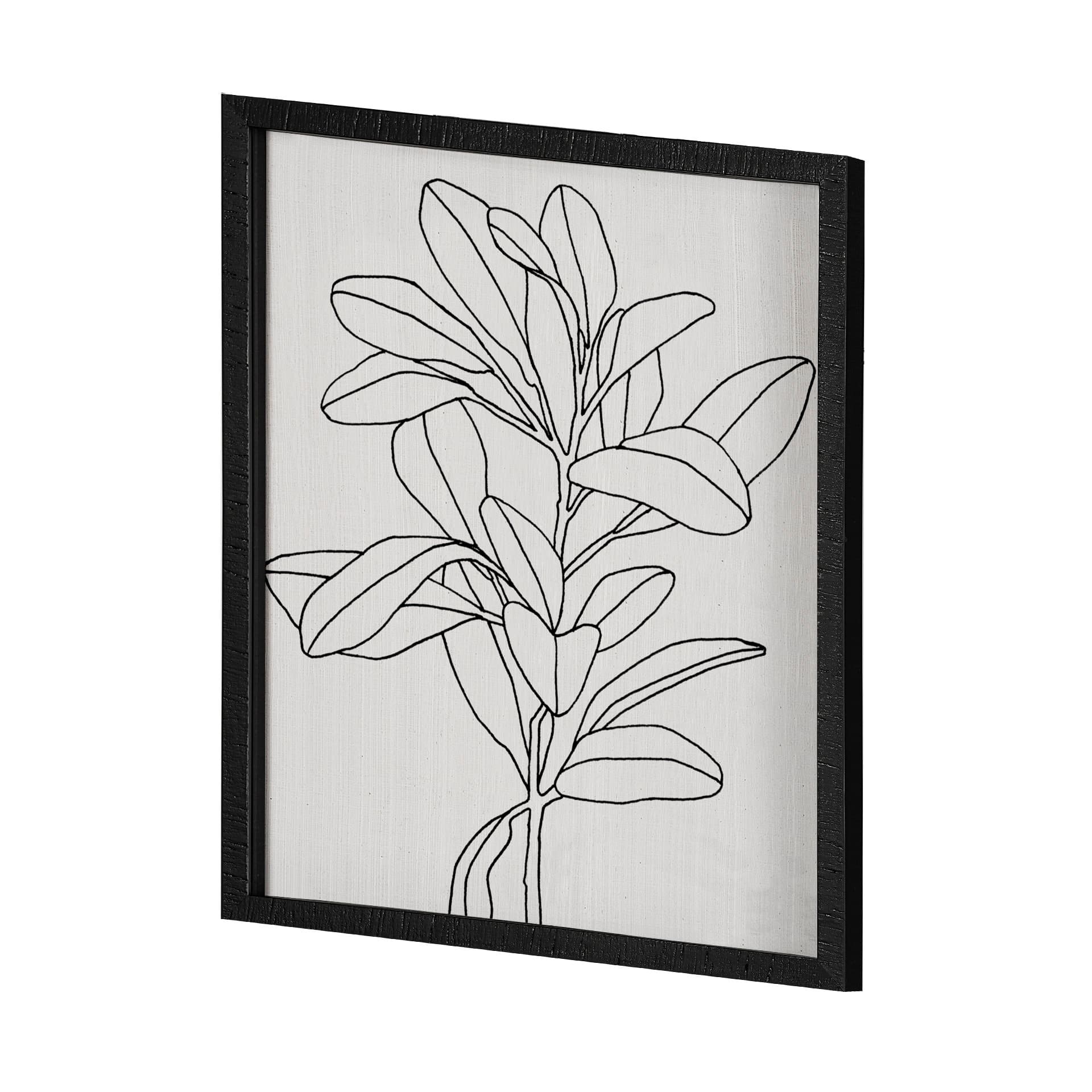 Olive Branch Countour II by Emma Scarvey Hand Embellished Framed Art Print Matted under Glass — product photograph