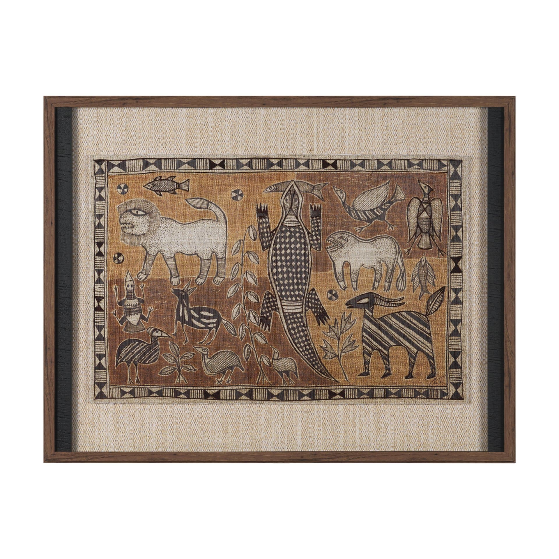 Jungle Harmony by Mercana Studio Hand Embelished Textured Framed Artwork Matted under Glass — product photograph