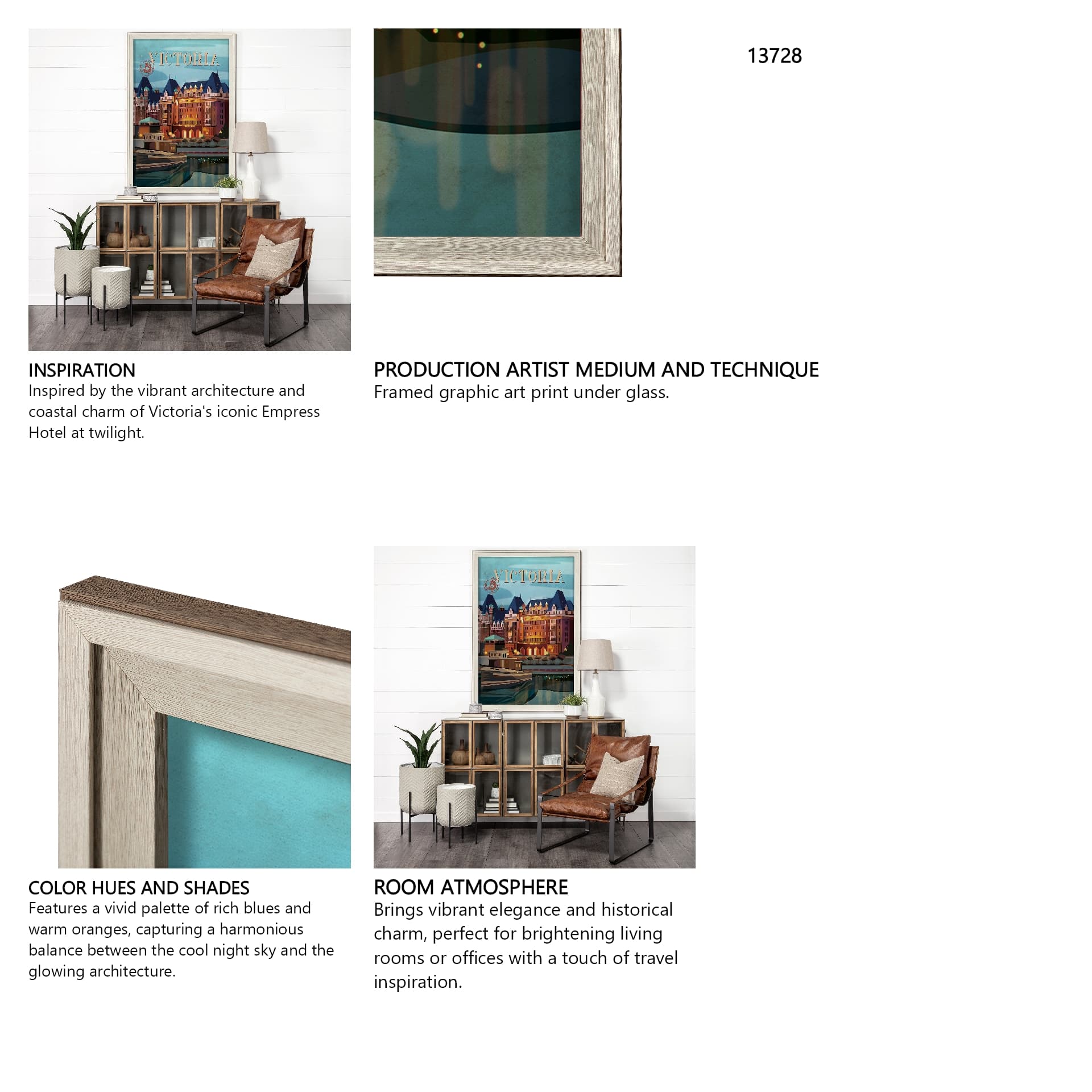 Victoria Go Canada (XL) by Mercana Studio a Hand Embellished Decograph Framed Art Print under Glass — in a styled room