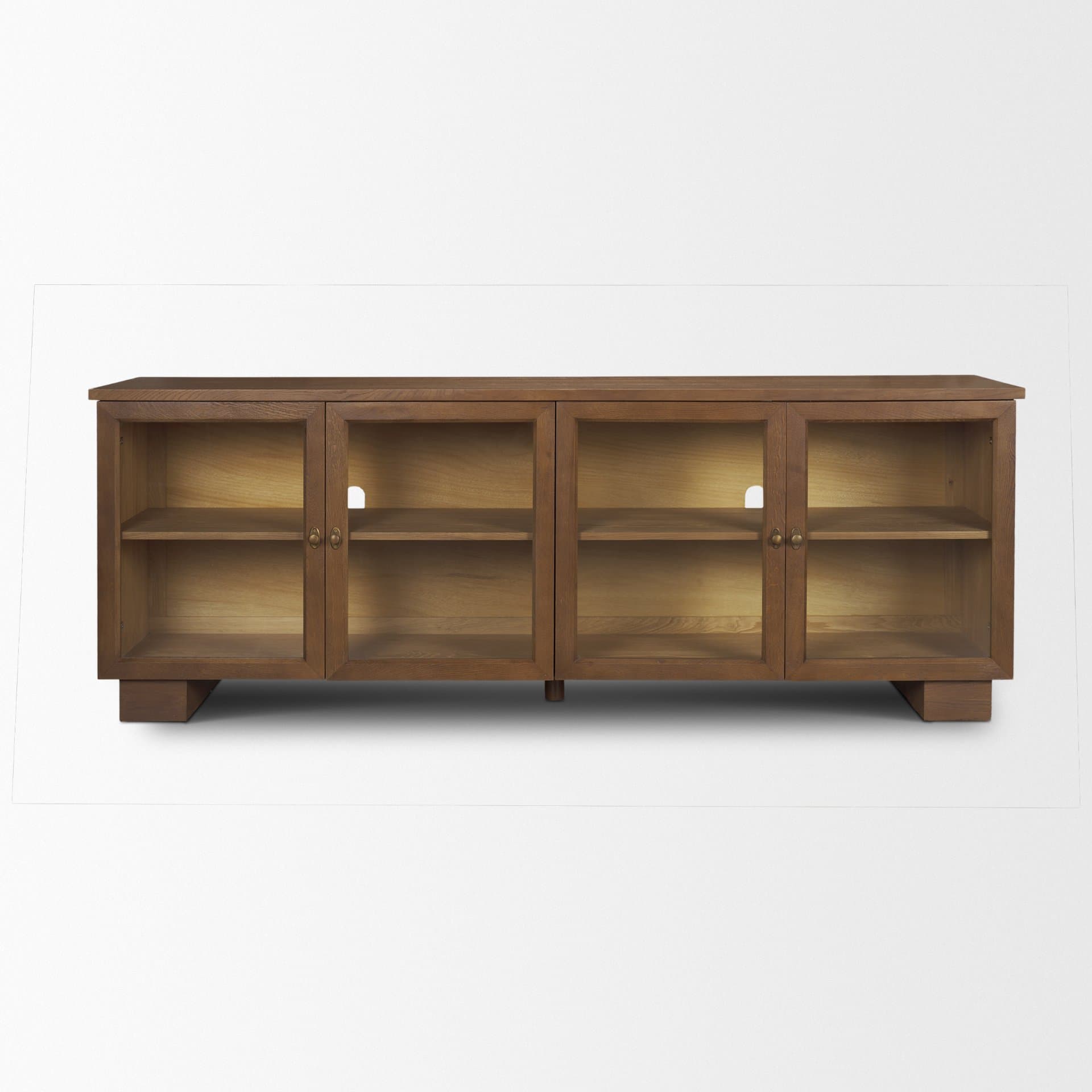 Winsford 82" Two-Tone Oak Sideboard w/ Glass Doors — product photograph