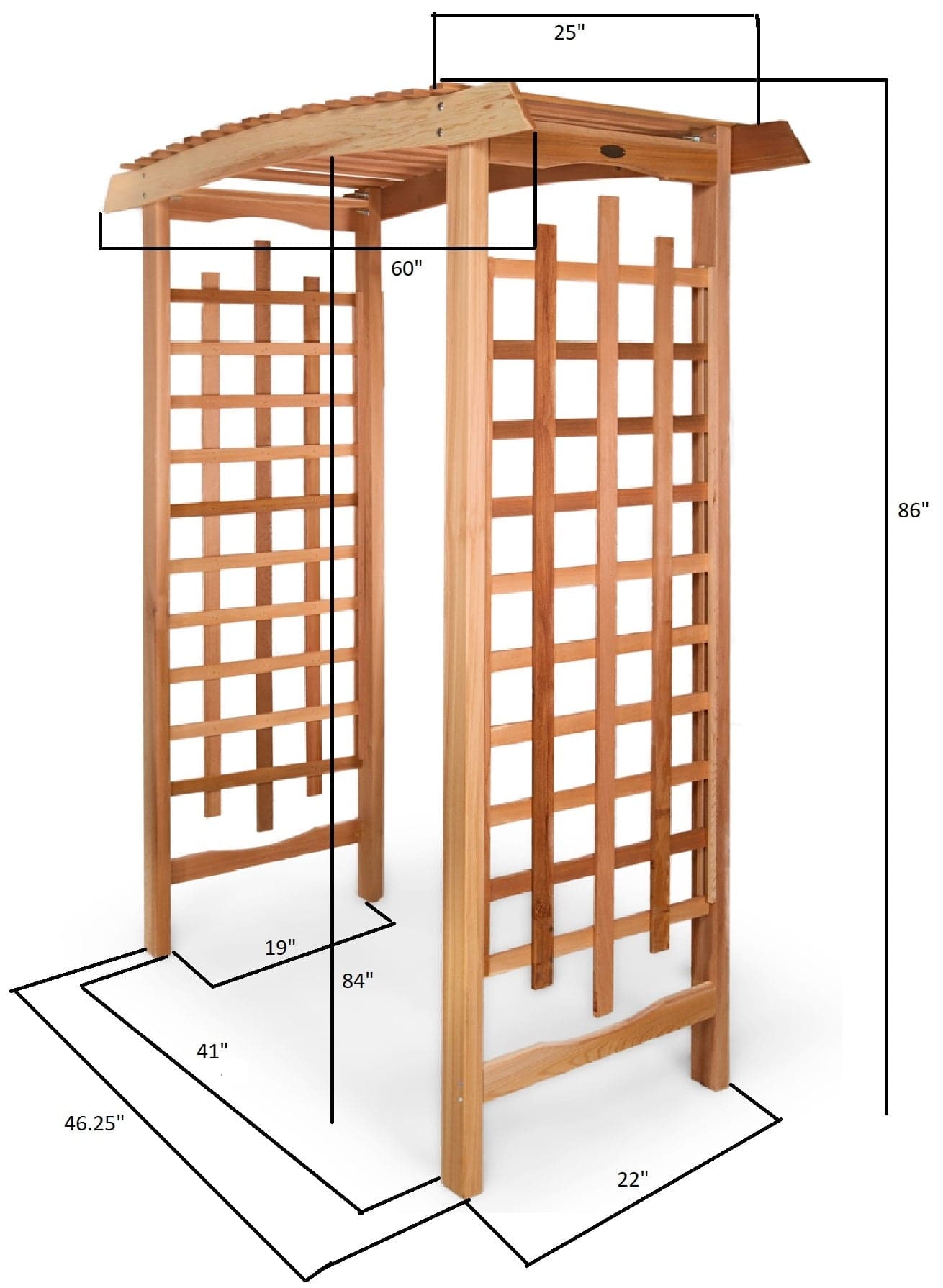 5-Ft Cedar Garden Arbor with Bench Seat — product photograph