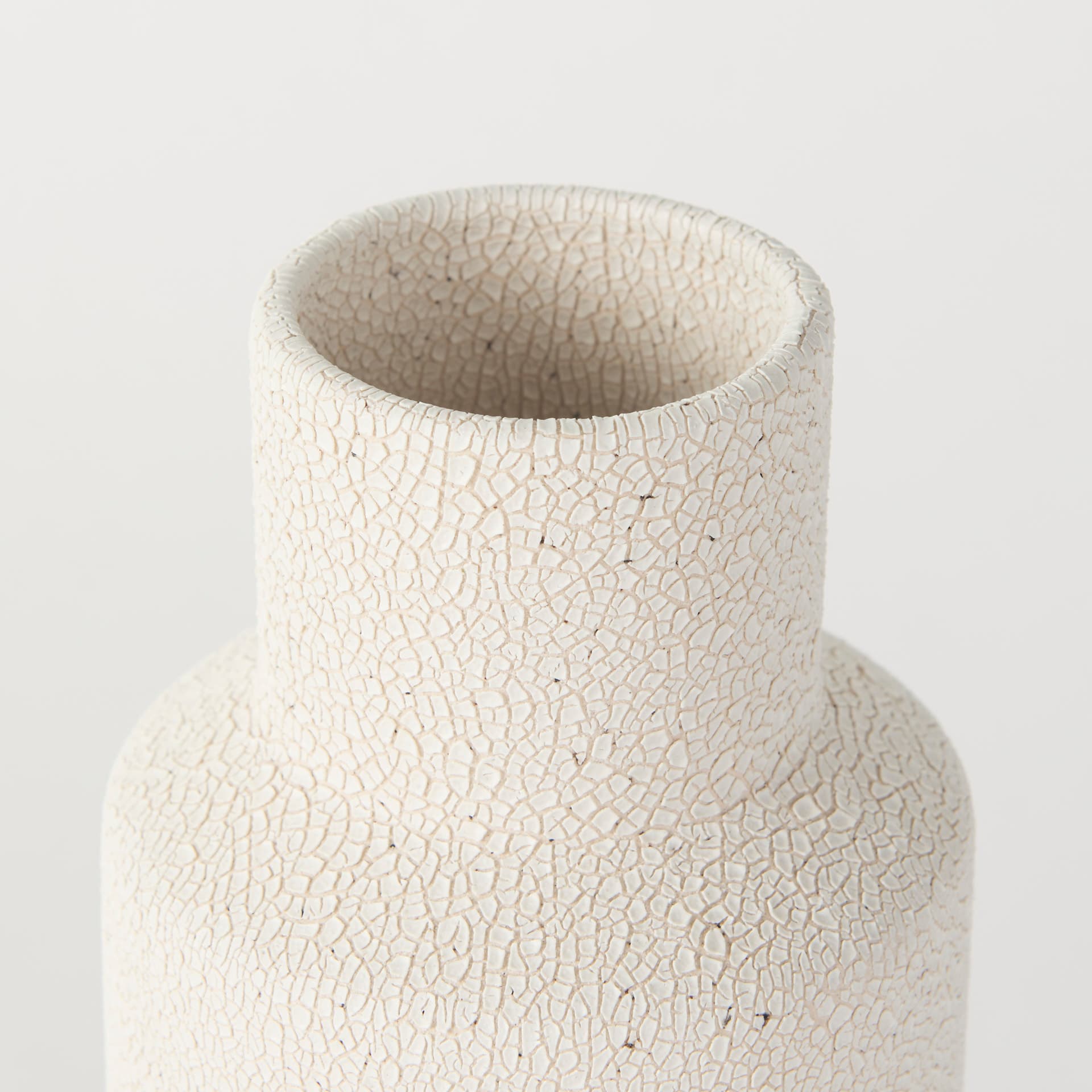 Salar 4.5L x 4.5W x 11.0H Cream Gourd Style Crackled Ceramic Vase — product photograph