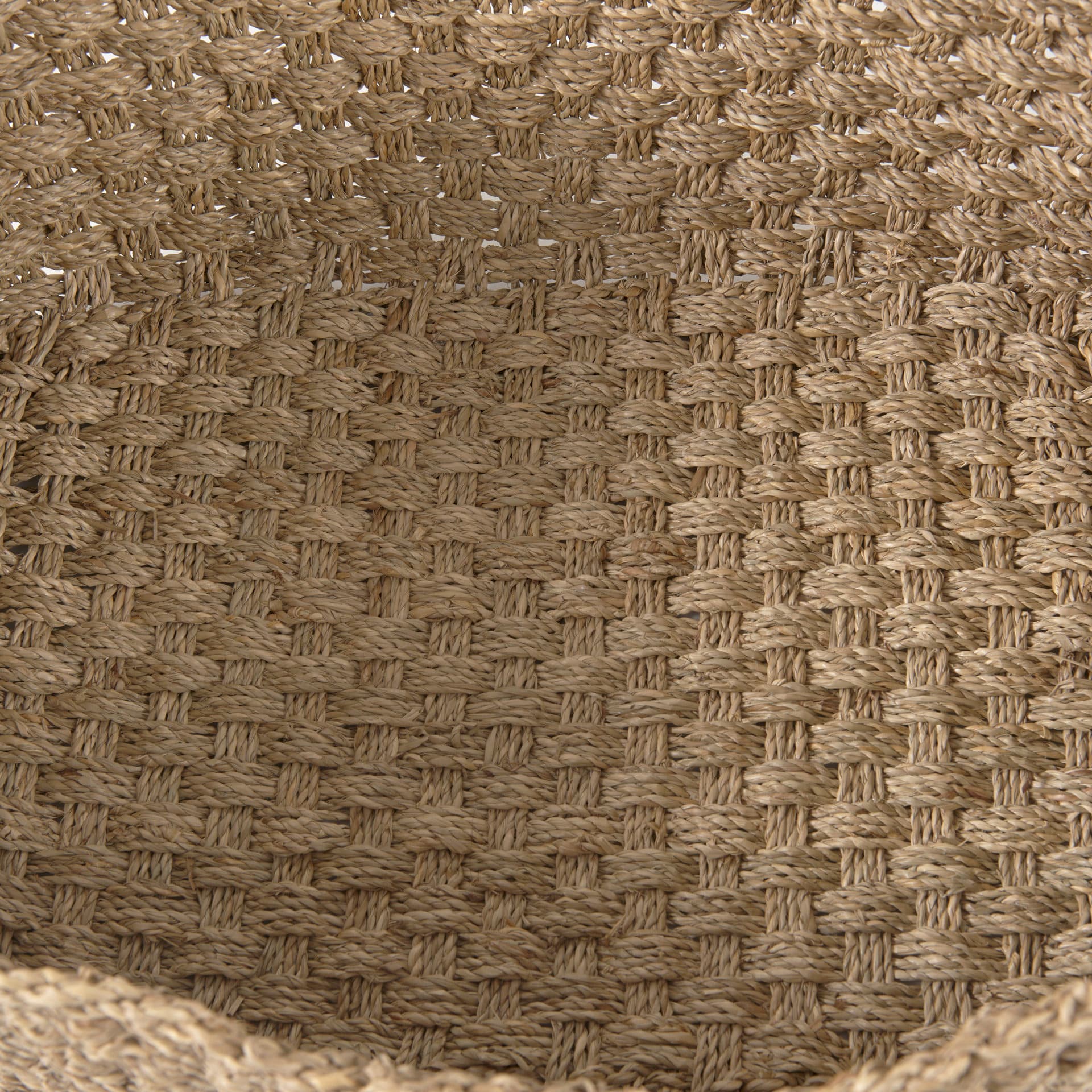 Emra (Set of 3) Light Brown Seagrass Rectangular Basket W/ Handles — product photograph