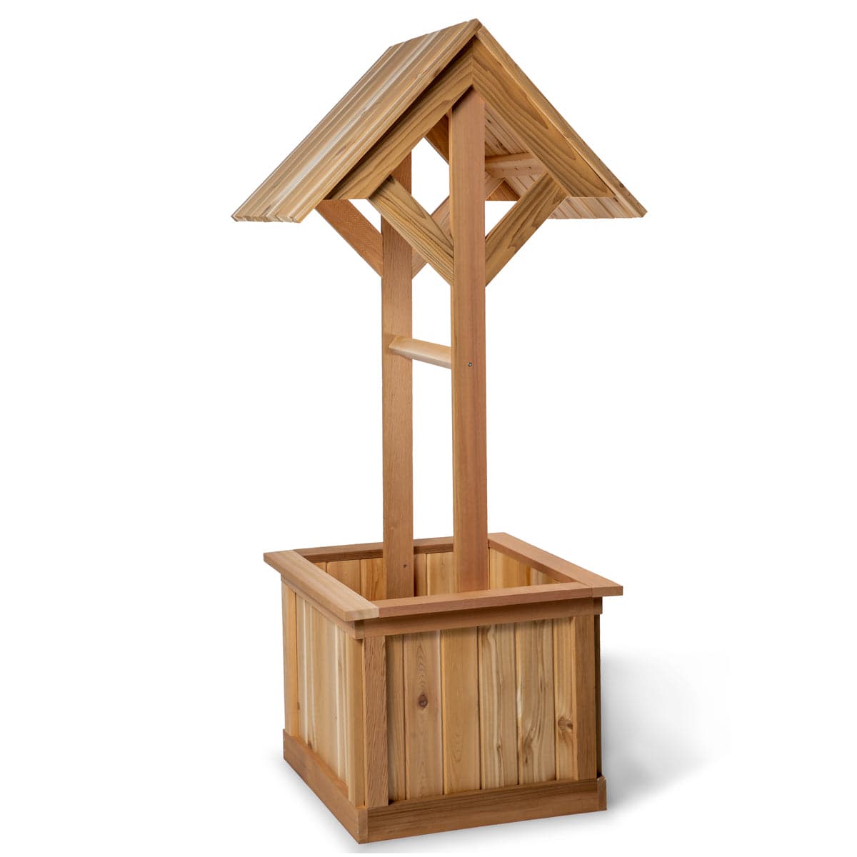 5-Ft Wishing Well Cedar Planter Box — product photograph