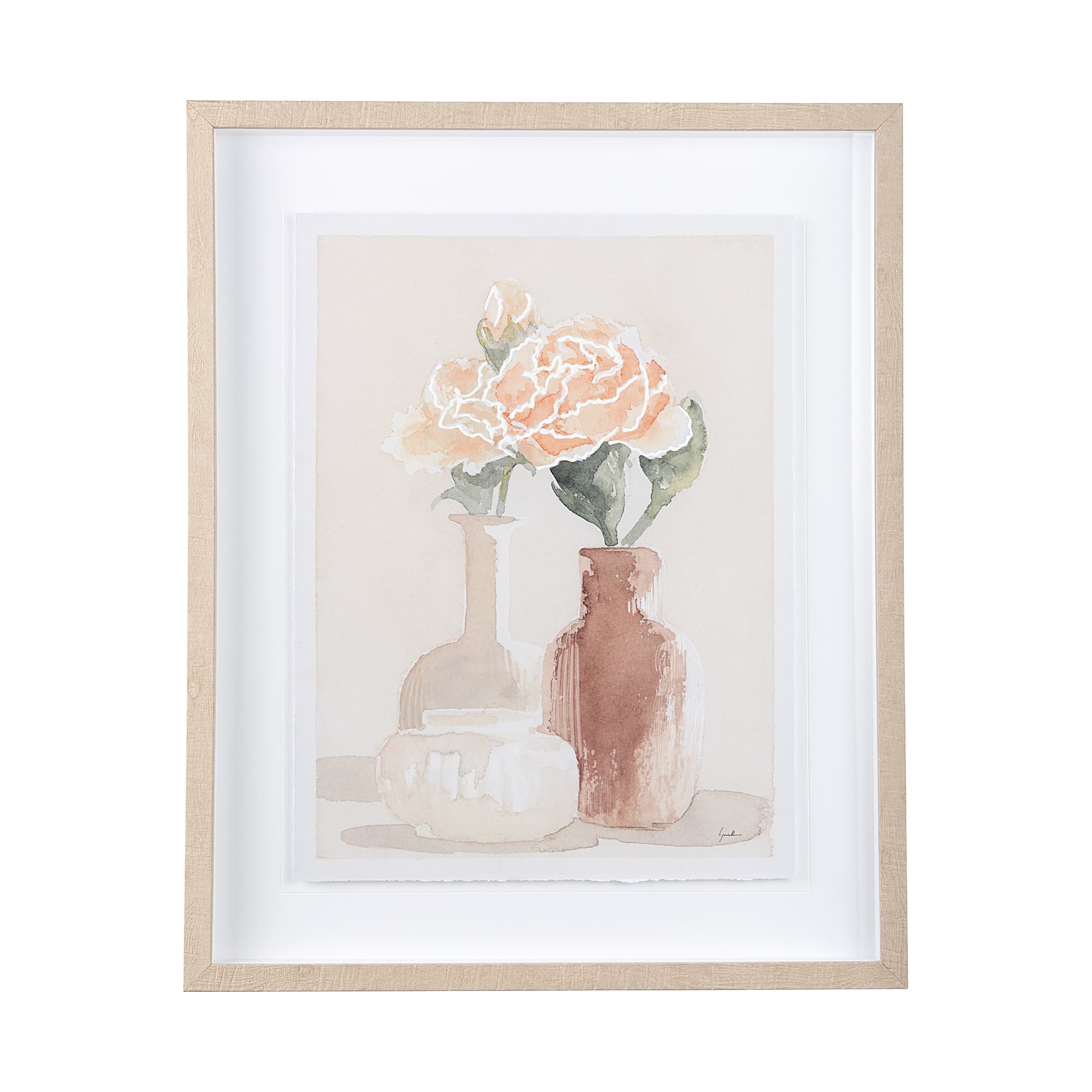 Boho Flowers II by Mercana Studio a Hand Embellished Textured Framed Art Print Matted under Glass — product photograph