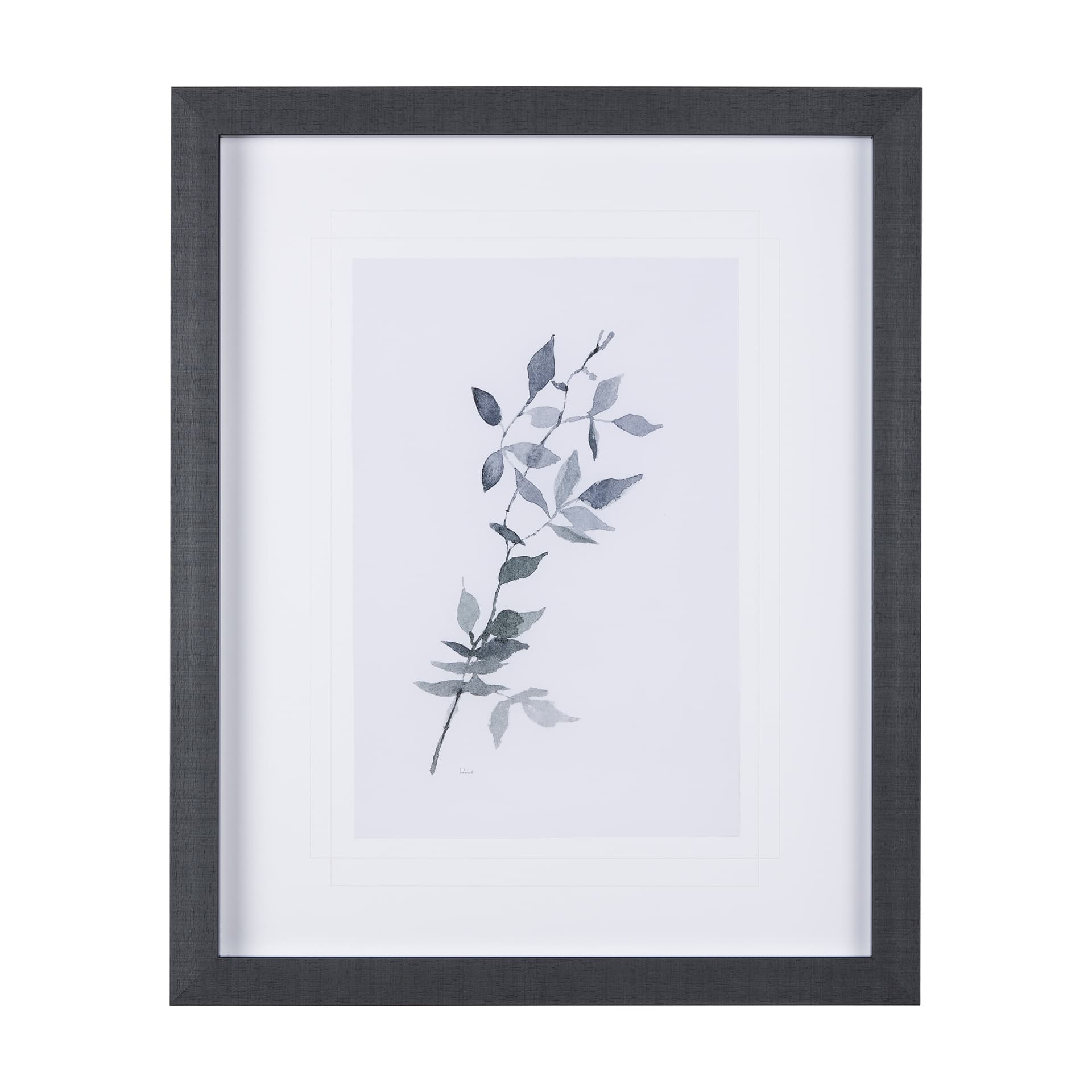 Leaf Shadow I by Mercana Studio a Hand Embellished Textured Framed Art Print Matted under Glass — product photograph
