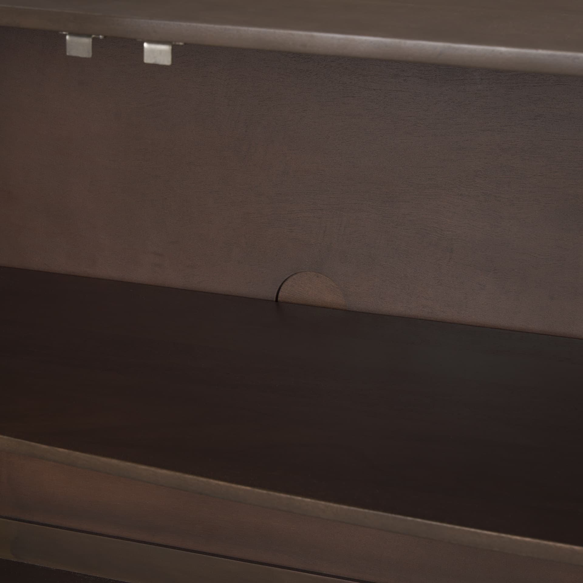 Swanson Dark Brown Wooden Scalloped Sideboard — product photograph