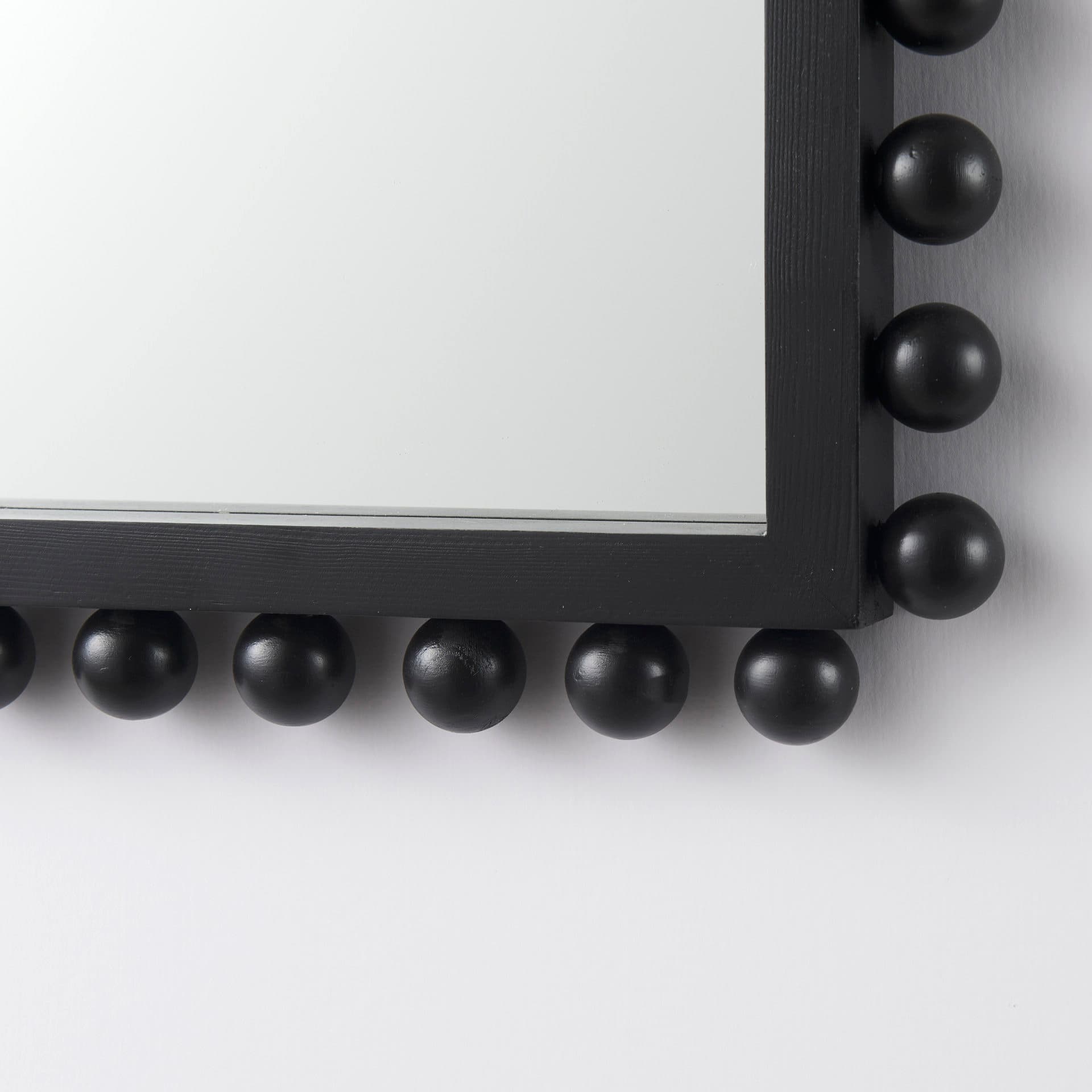 Leeds 23L x 35H Black Wood Arch Frame Mirror — product photograph
