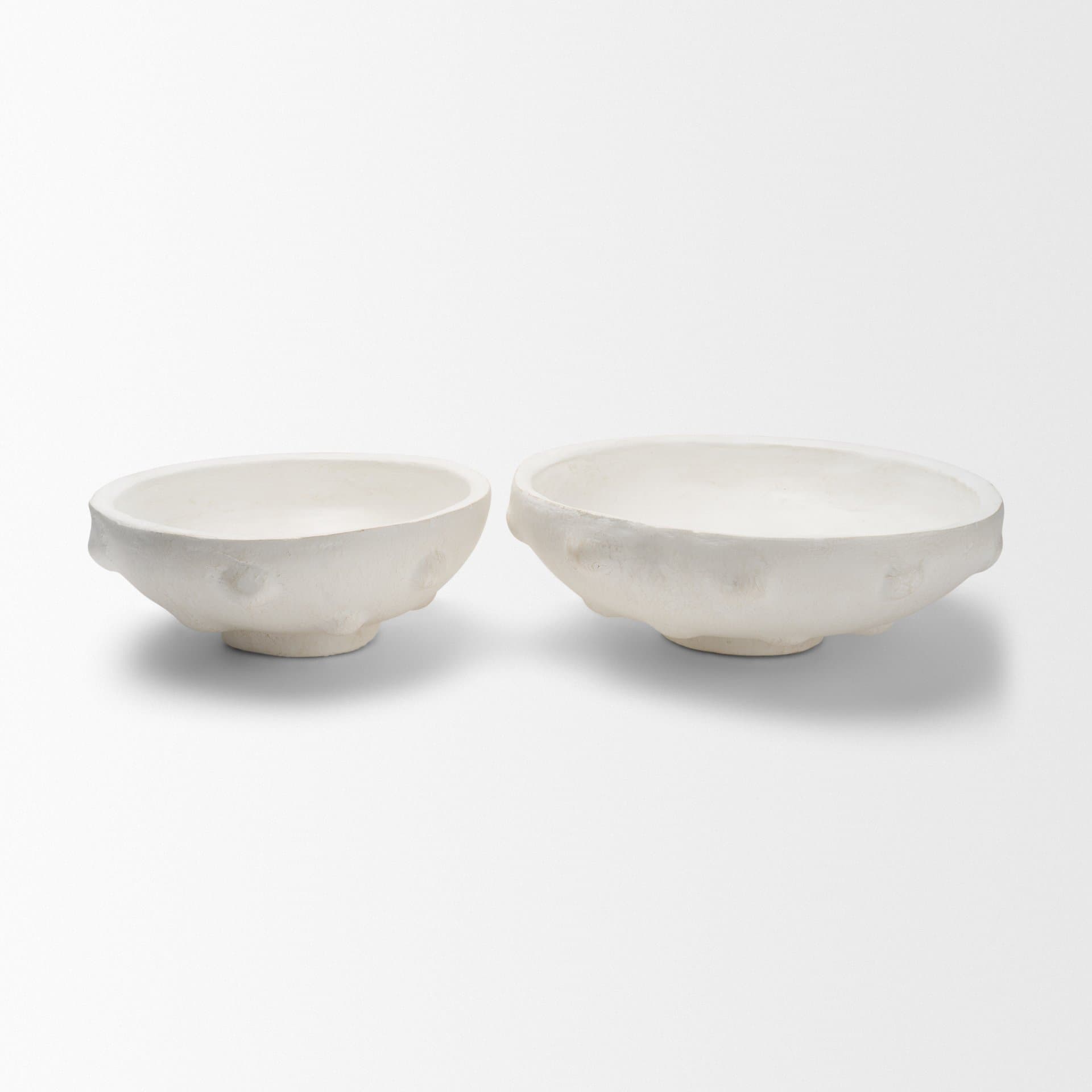 Punto Small White Paper Mache Dotted Centerpiece Bowl — product photograph