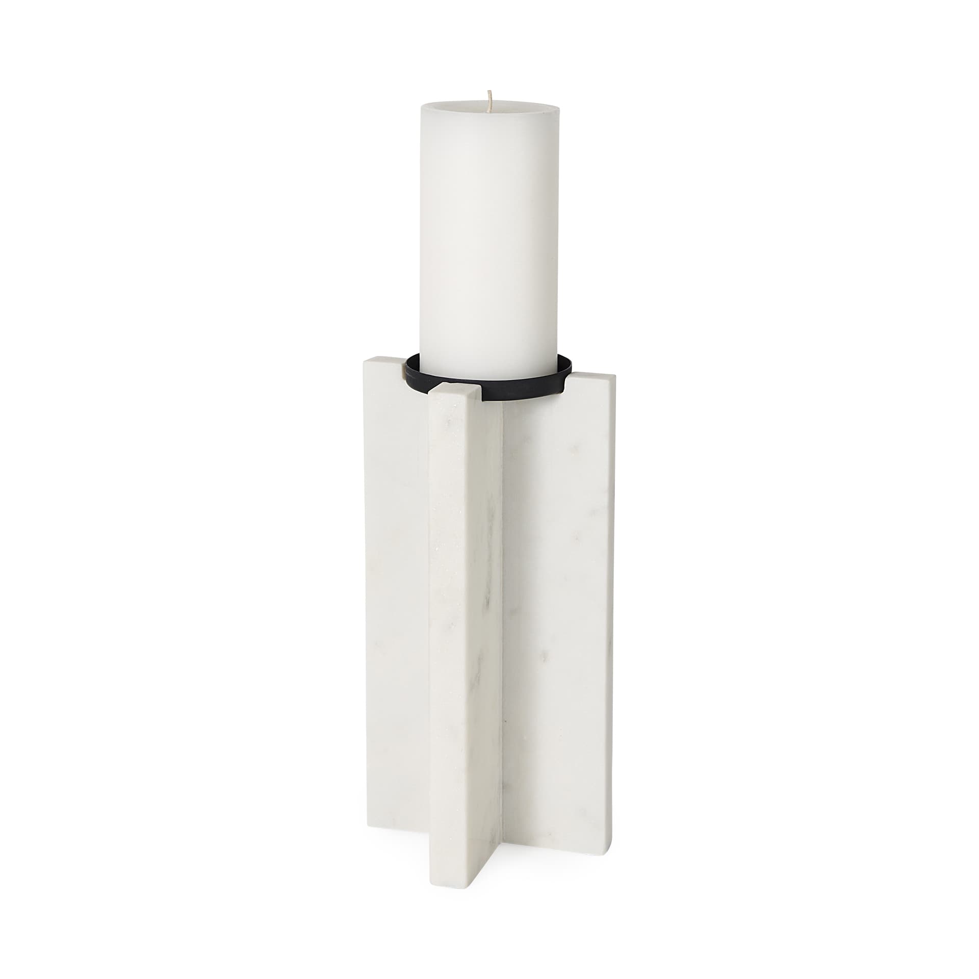 Sophia 5.5"L x 3.5"W x 10.5"H Marble Candle Holder Large — product photograph