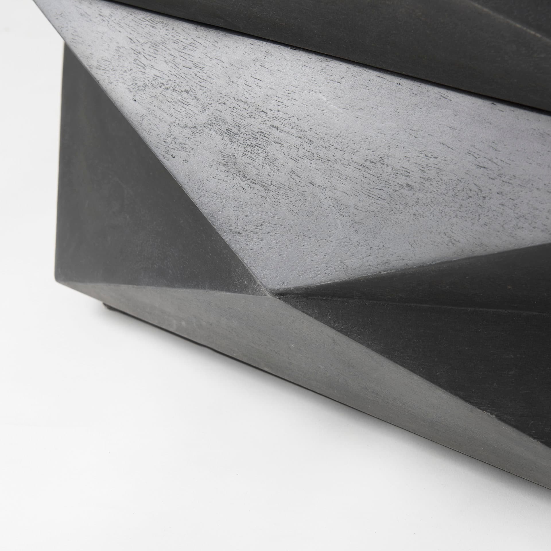 Arreto 48" Black Solid Wood Hexagonal Storage Coffee Table — product photograph