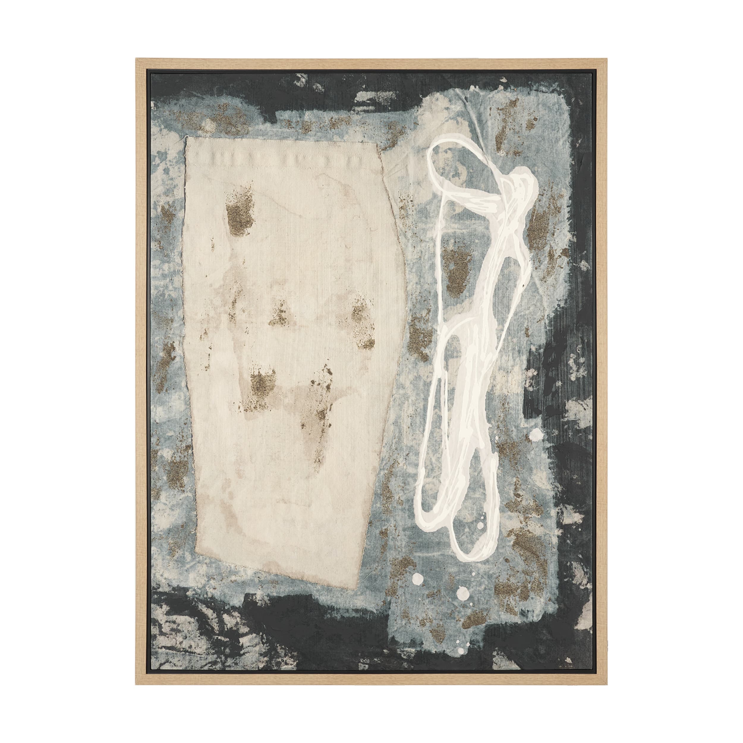Textural Echo - Erosion by Kristine Hegre Hand-Embellished Textured Framed Canvas Artwork — product photograph