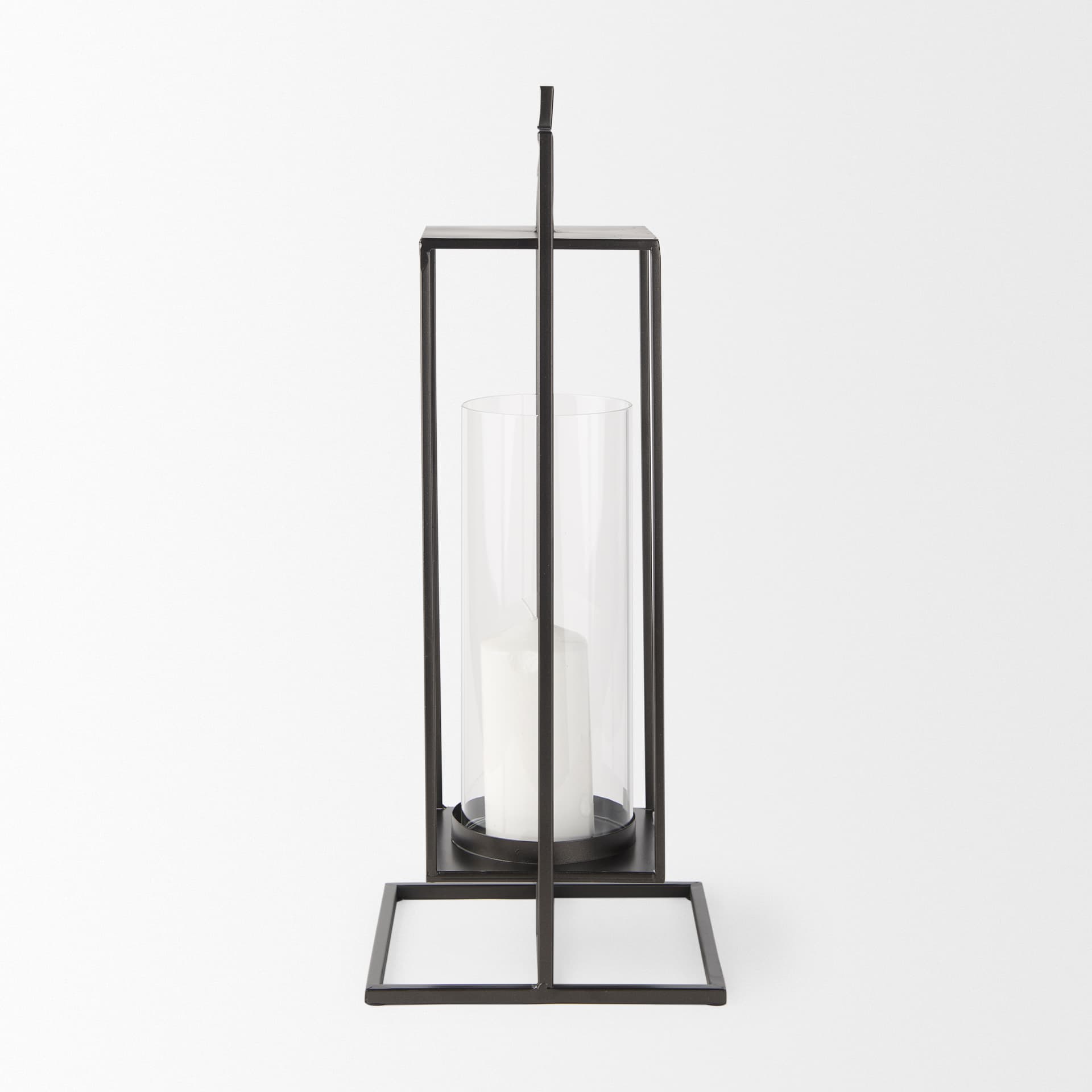 Albus I Large Black Metal Rectangular Table Candle Holder — product photograph