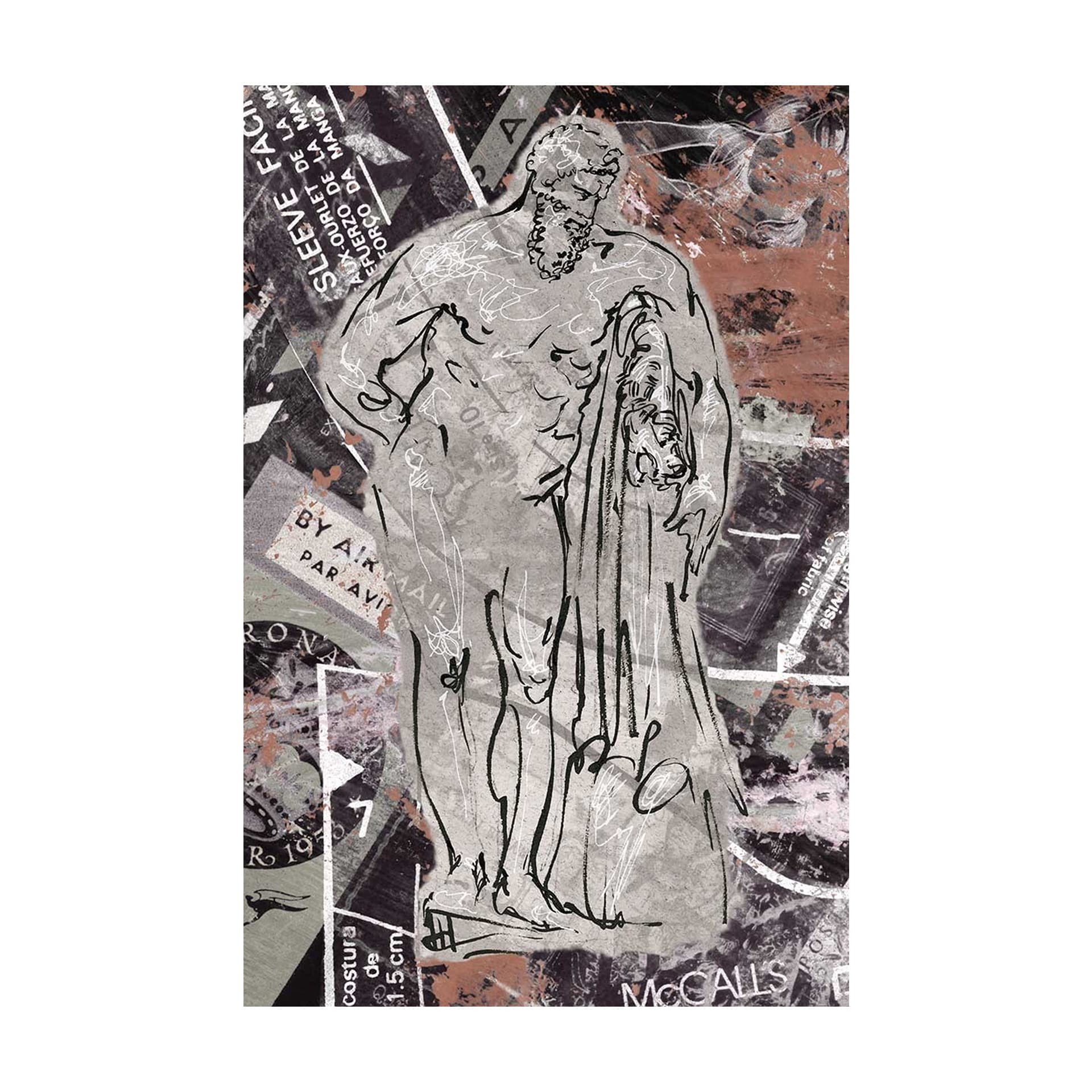 Graffiti sculpture VI by Mercana Studio a Hand Embellished Textured Canvas — product photograph