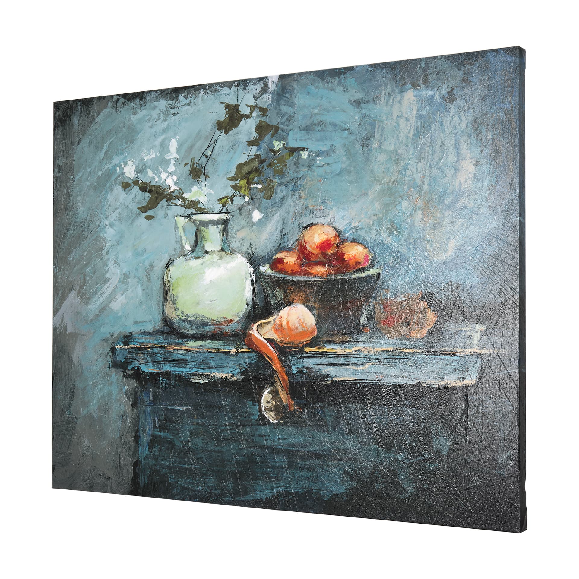 Still Life with Tangerine by Mercana Studio a Hand Embellished Textured Canvas — product photograph