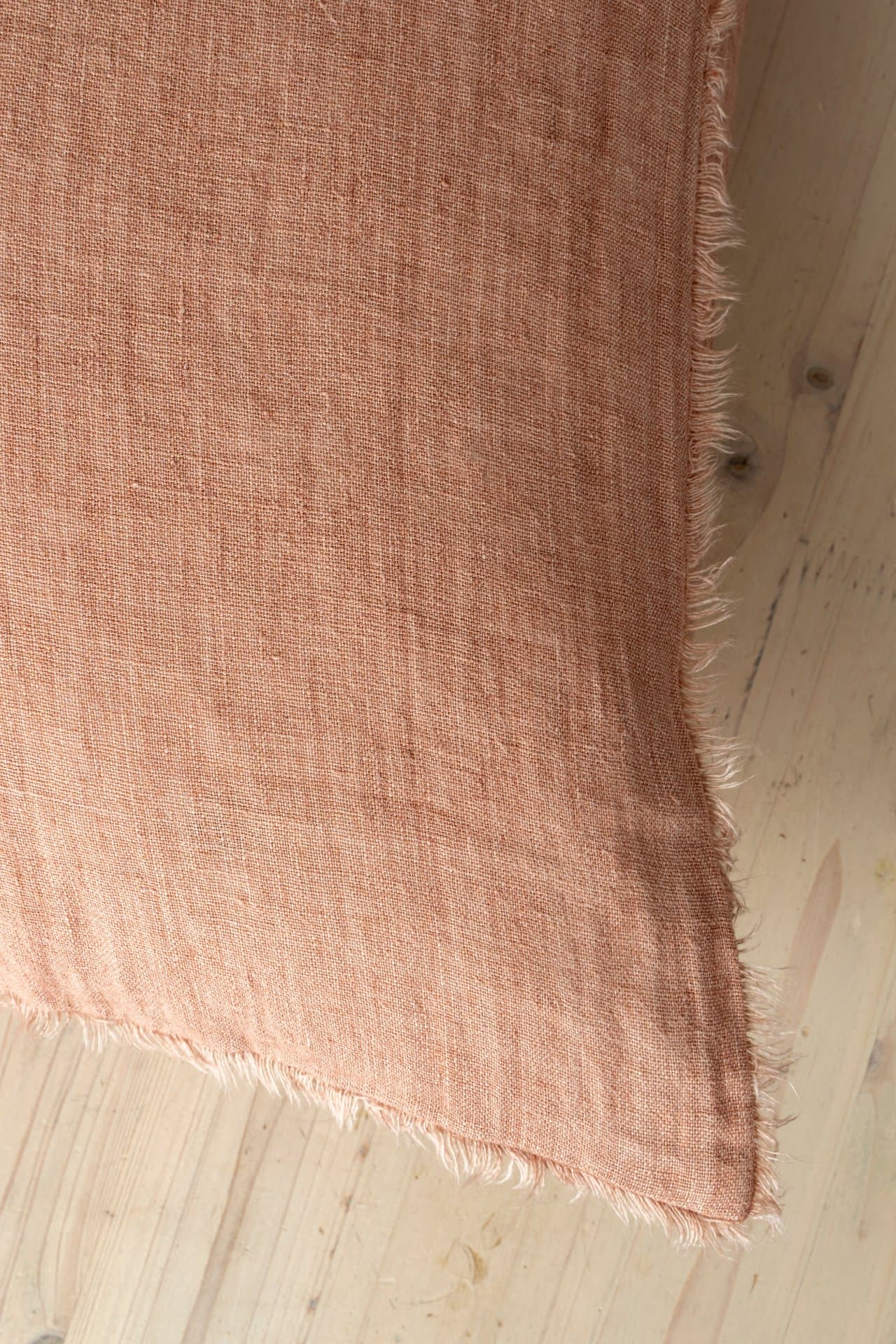 Lina 24x24 Rosewood Linen Decorative Pillow Cover — product photograph