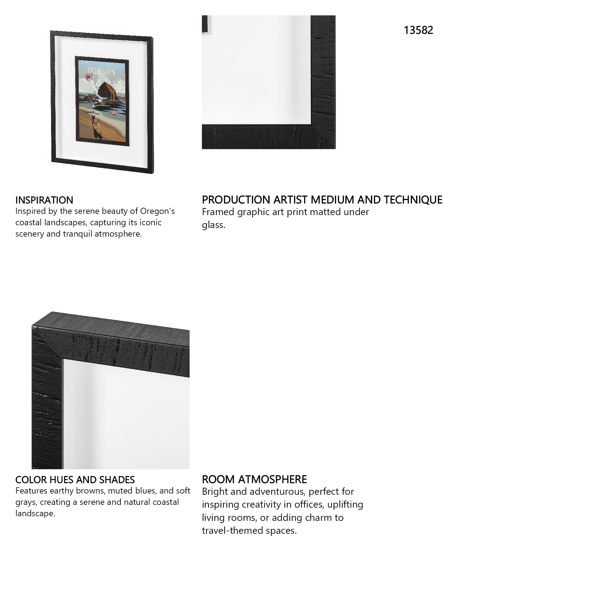 Oregon Go USA (M) by Mercana Studio a Framed Art Print Matted under Glass — in a styled room