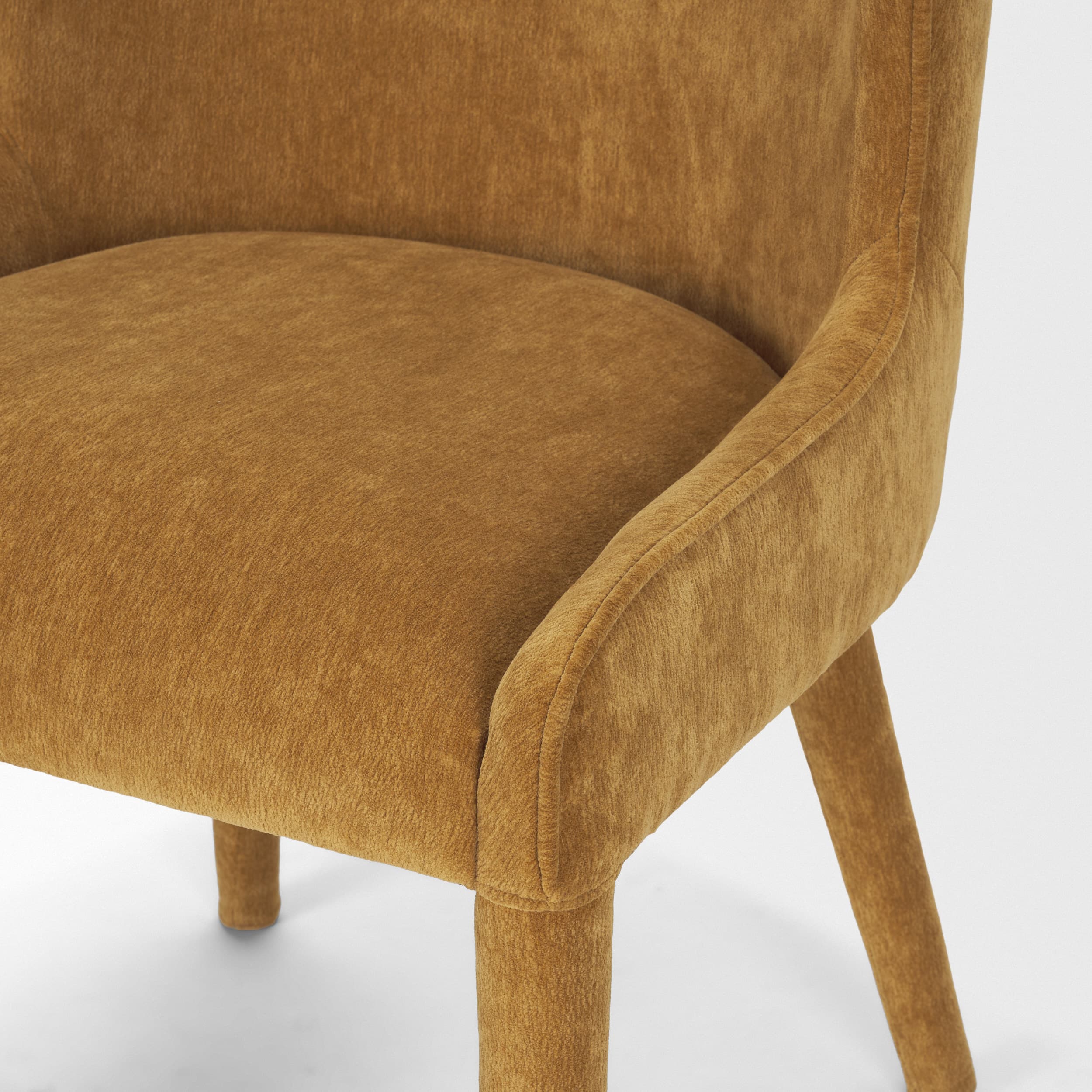 Nolan Wingback Dining Side Chair | Rust Chenille w/ Tapered Wood — product photograph