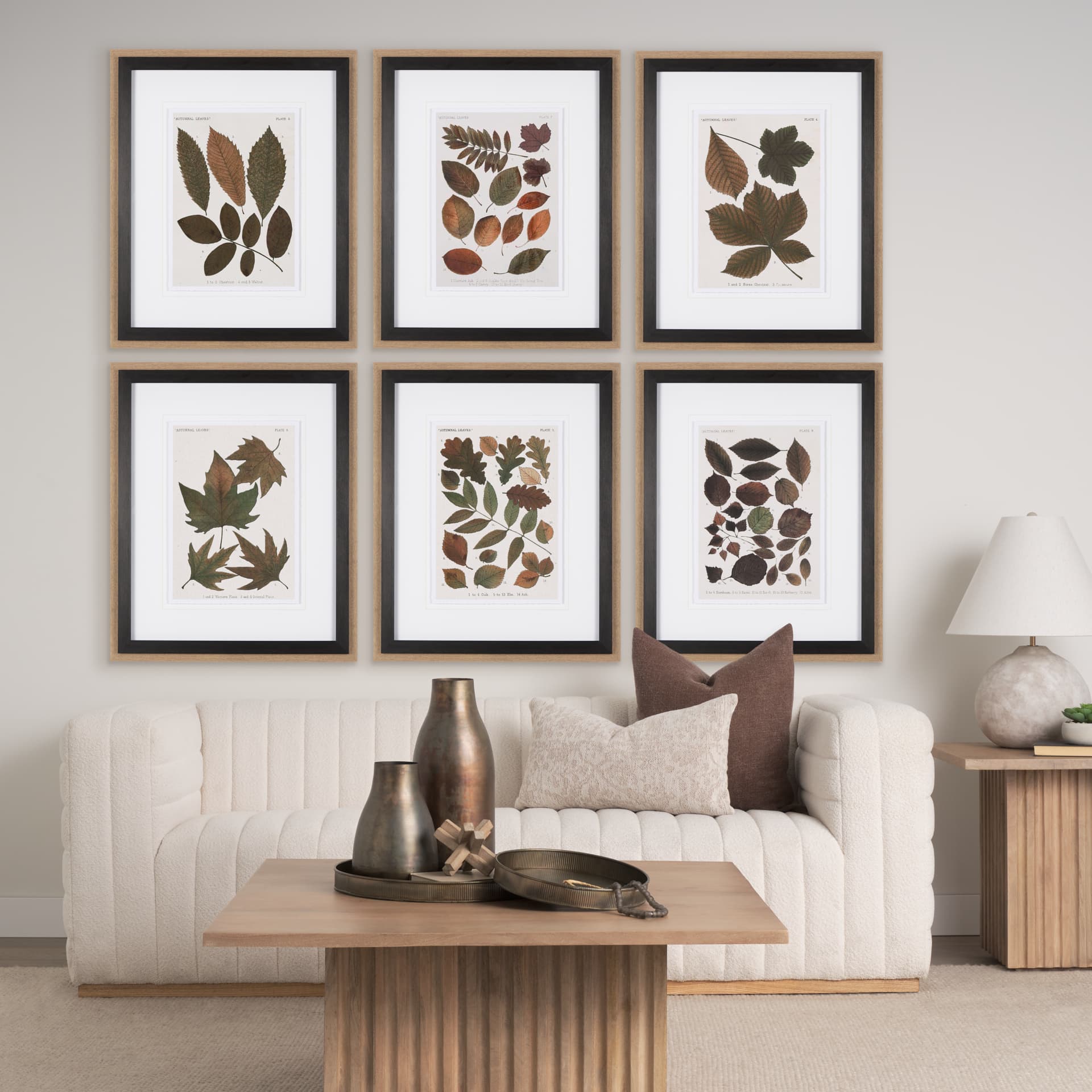 Autumnal Leaves II by Vision Studio a Framed Art Print Matted under Glass — in a styled room
