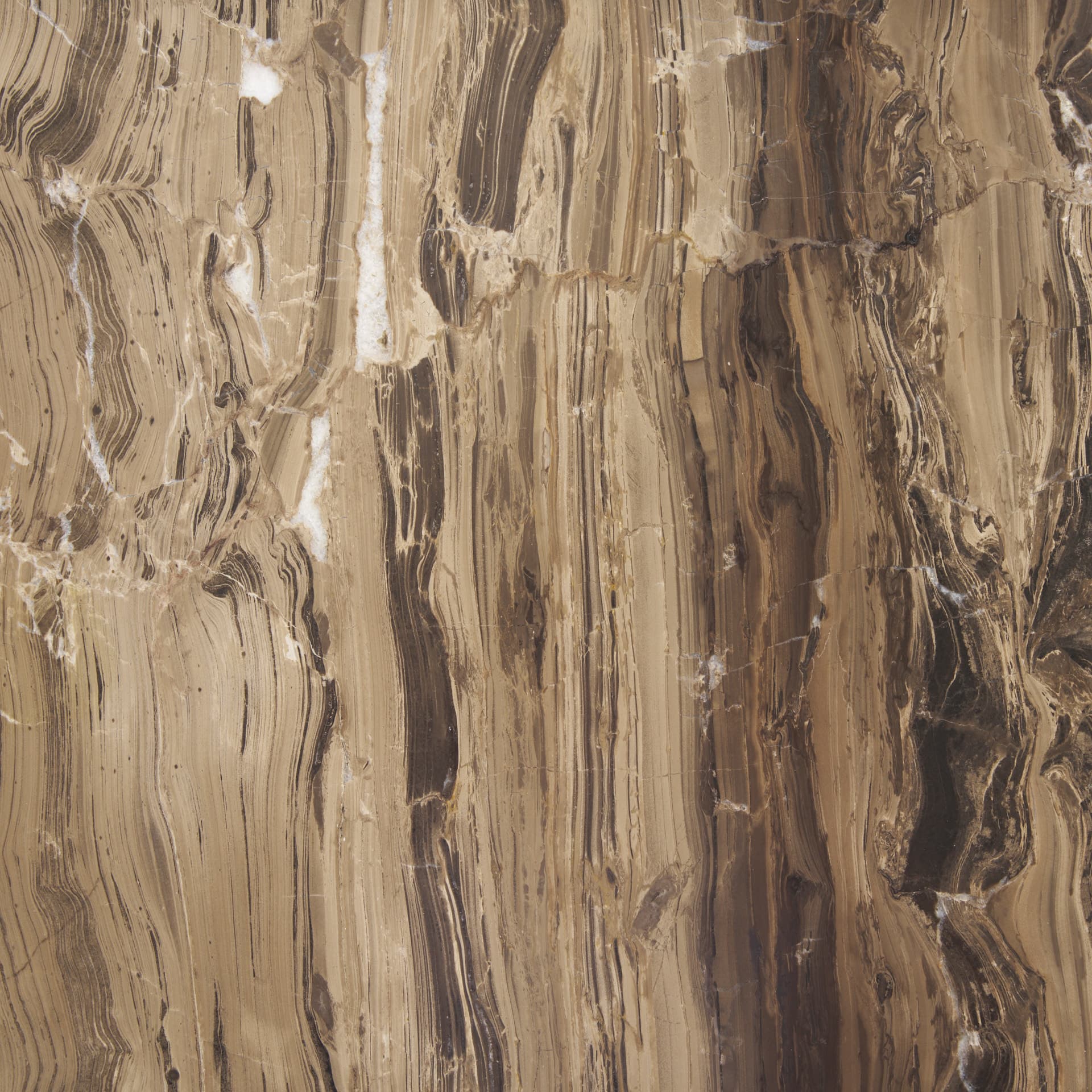 Jovia Brown Mango Wood W/ Cappuccino Marble Round Coffee Table — product photograph