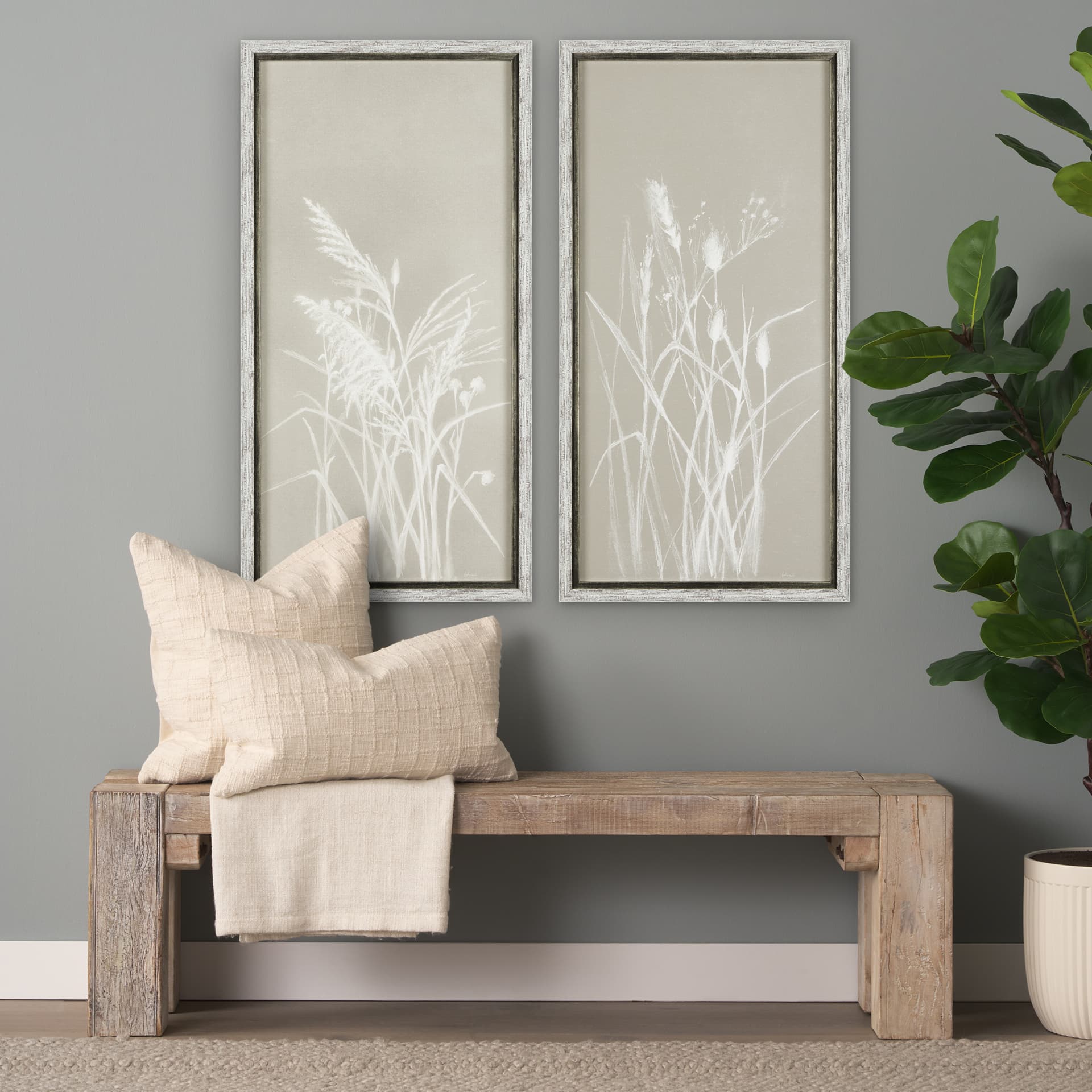 Growing Along The River III by Mercana Studio Framed Matted under Glass — in a styled room