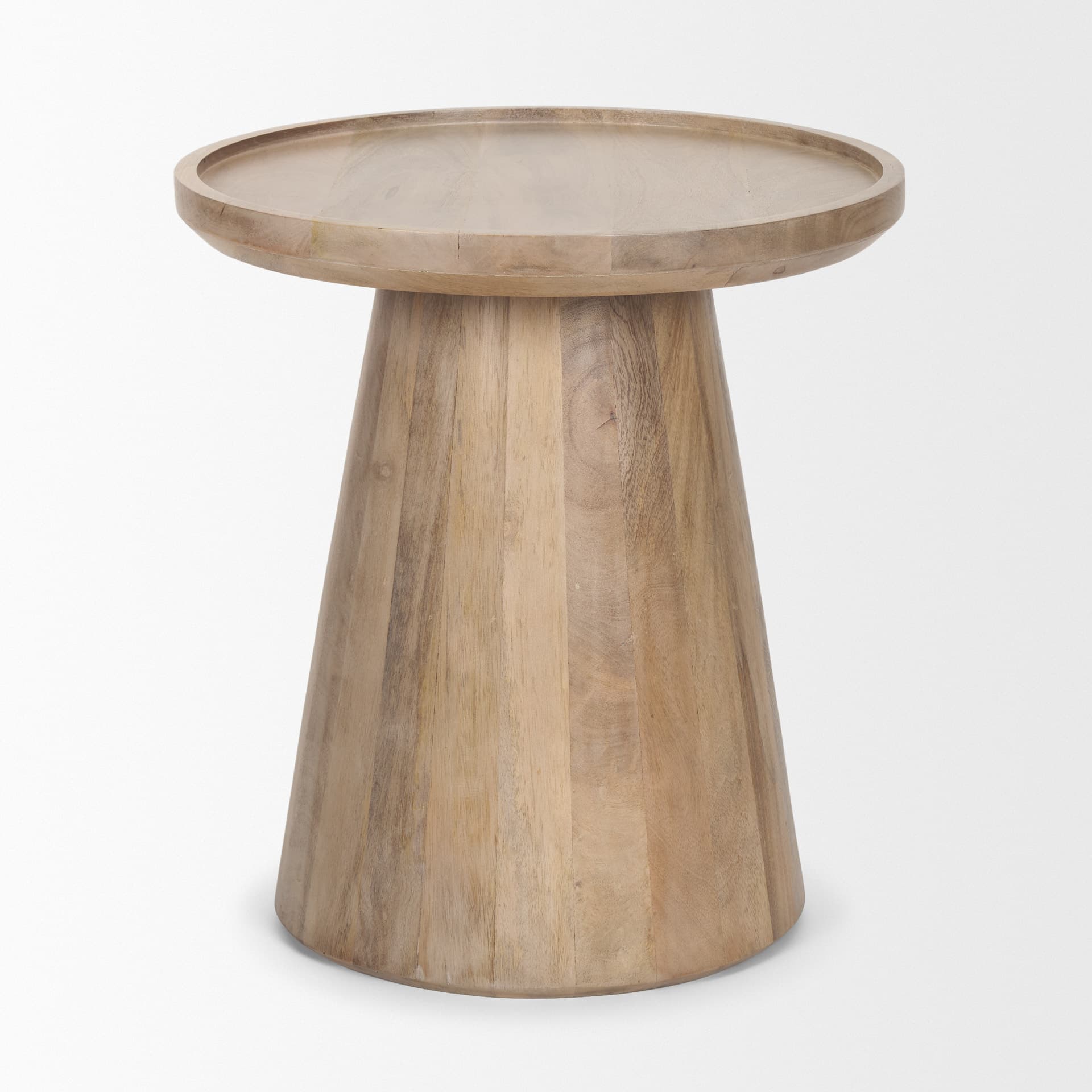Takoda Light Brown Wood Tapered Drum Accent Table — product photograph