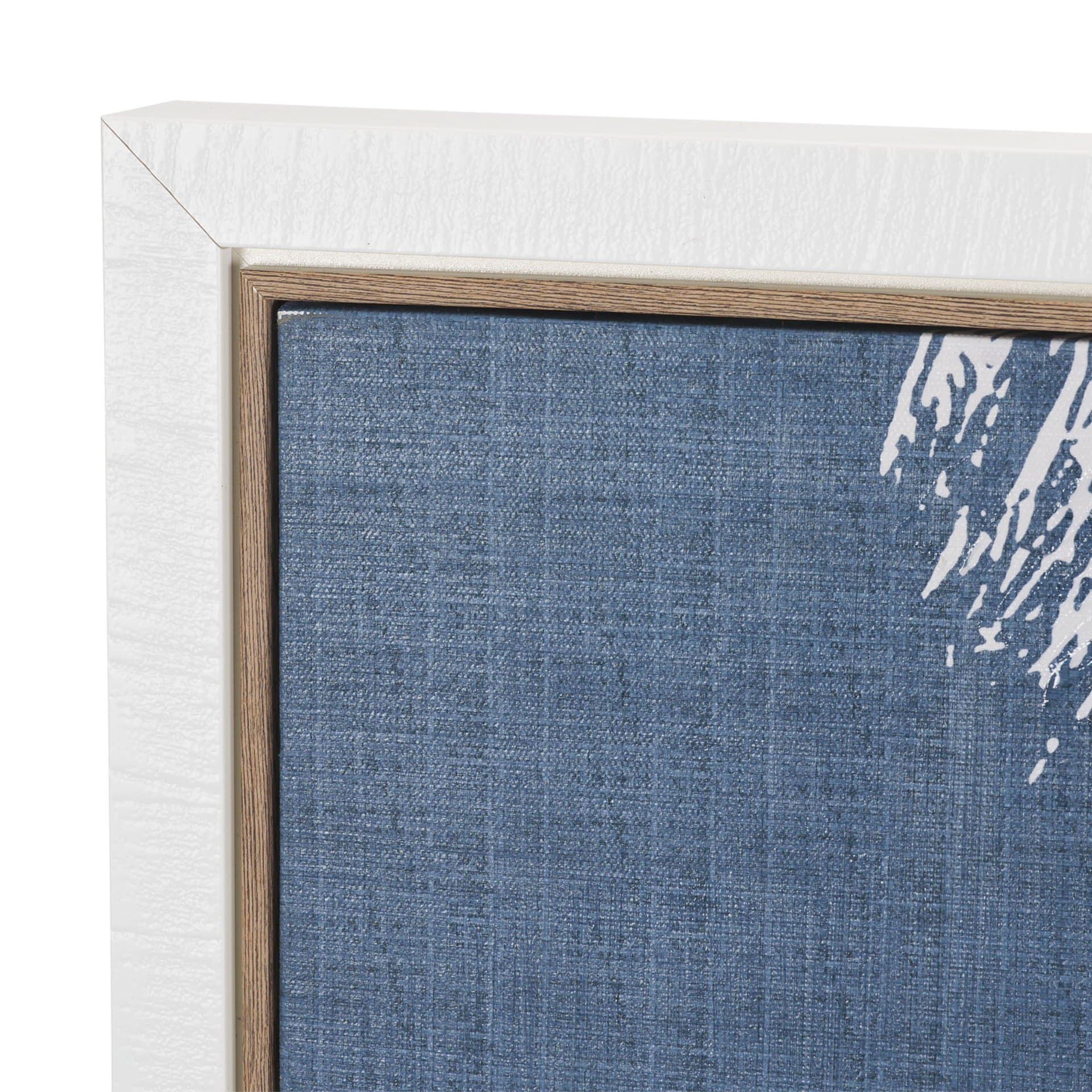 Palm Shadow II (Blue) by Mercana Studio Hand-Embellished Textured Framed Canvas Artwork — product photograph