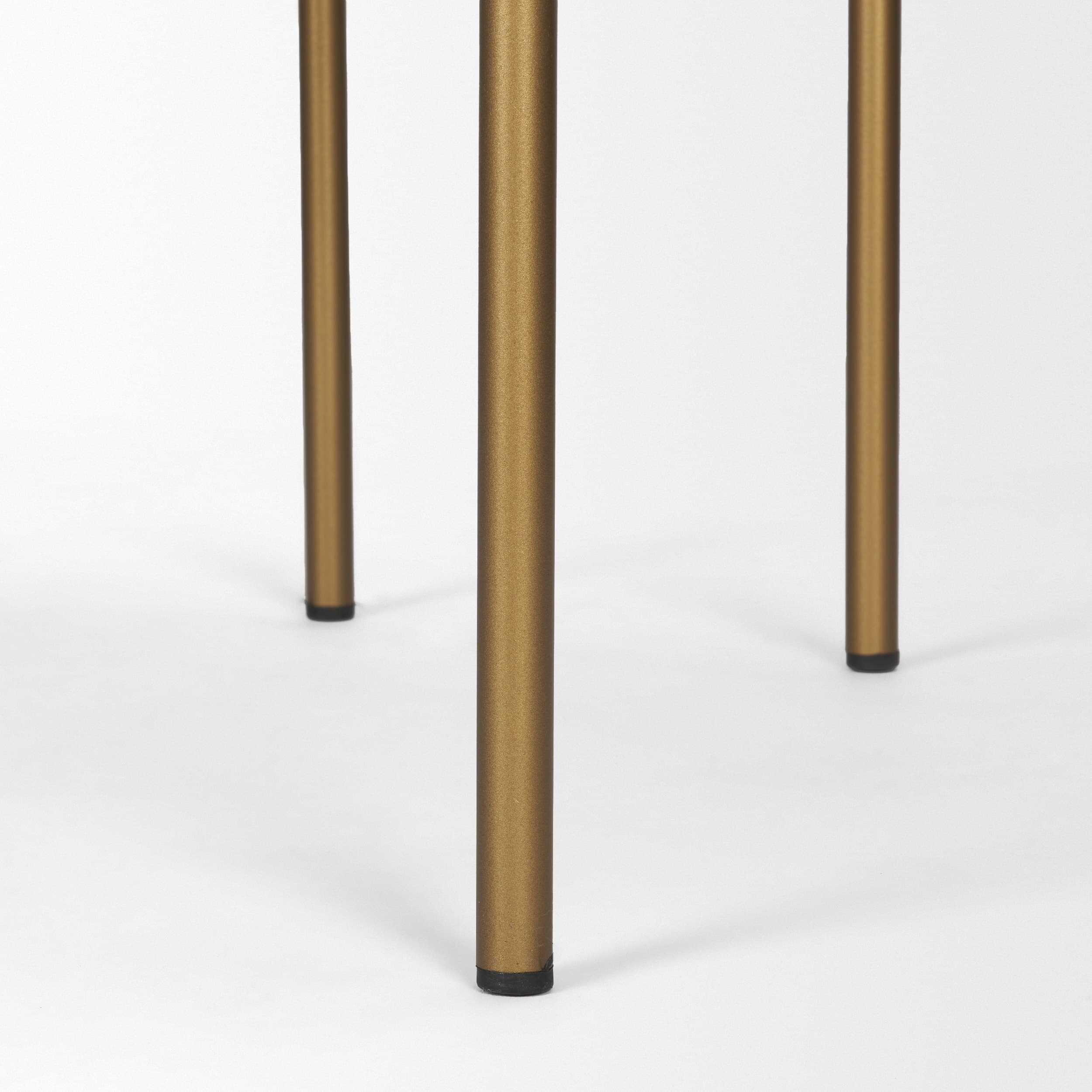 Parker Backless 40in Seat Bar Stool | Brown Faux Leather w/ Gold Metal — product photograph
