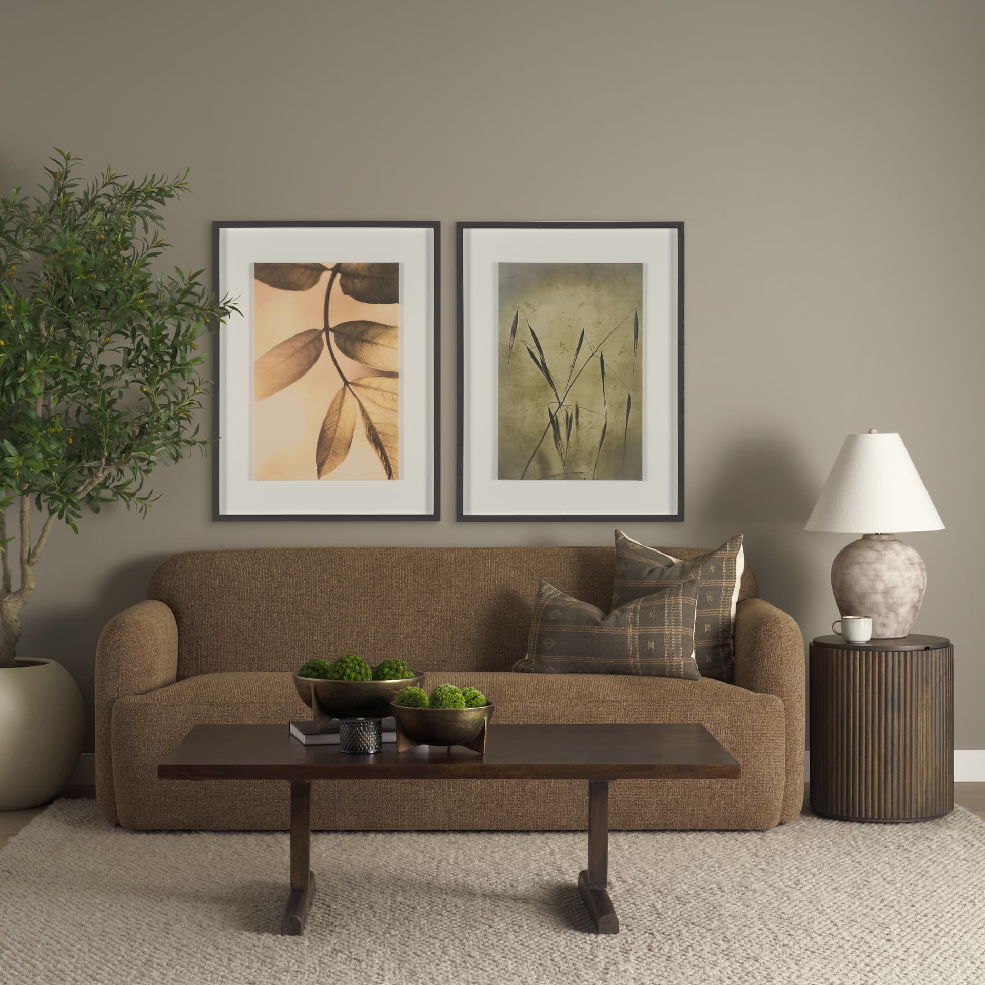 Leaf Imaging by Michael Banks a Hand Embellished Framed Photo Art Print Matted under Glass — in a styled room