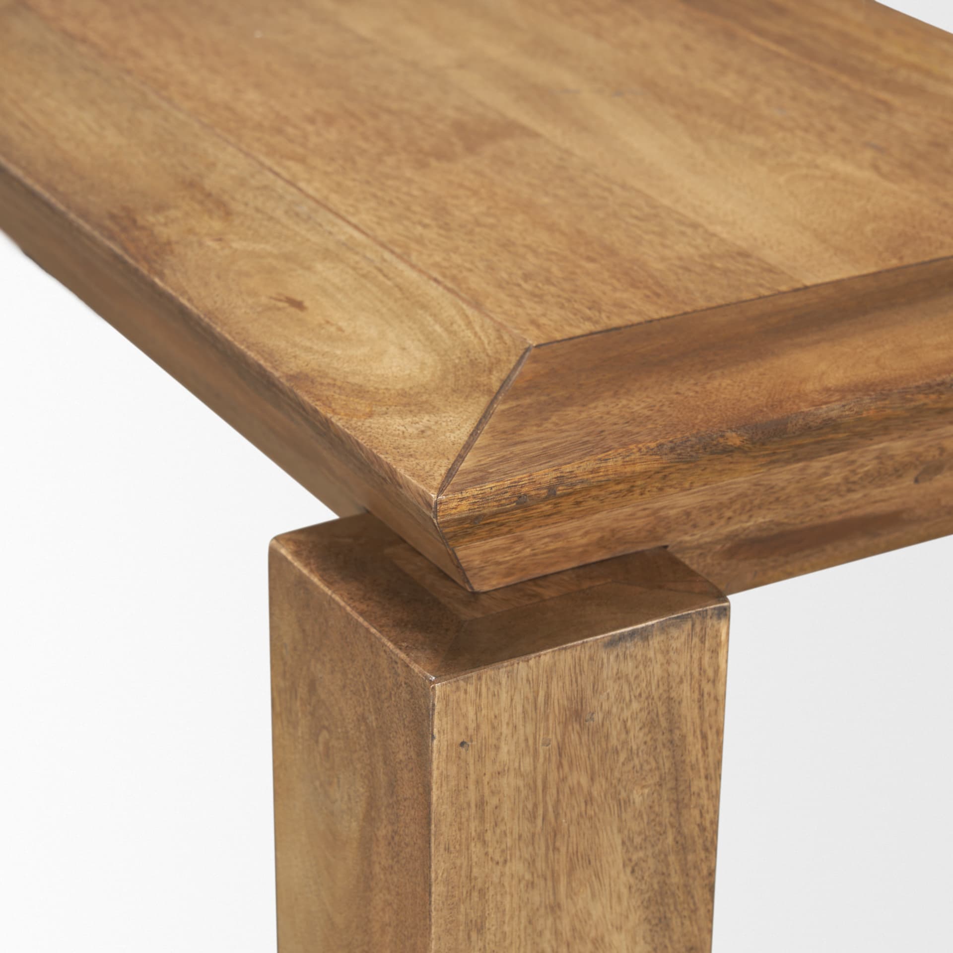 Sapphira Brown Wood Tapered Top Console Table — product photograph