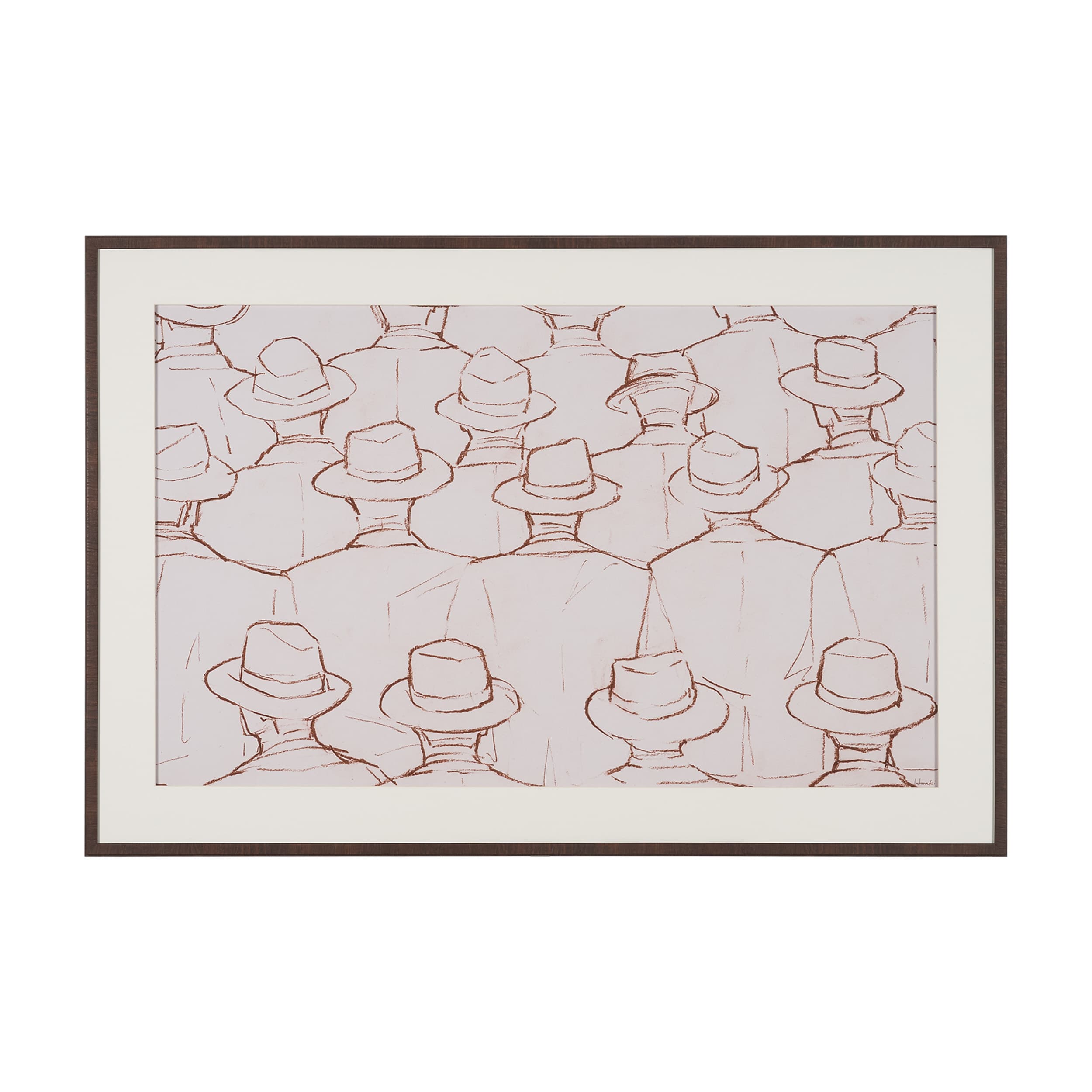 Hats by Mercana Studio Hand Embelished Framed Artwork Matted under Glass — product photograph