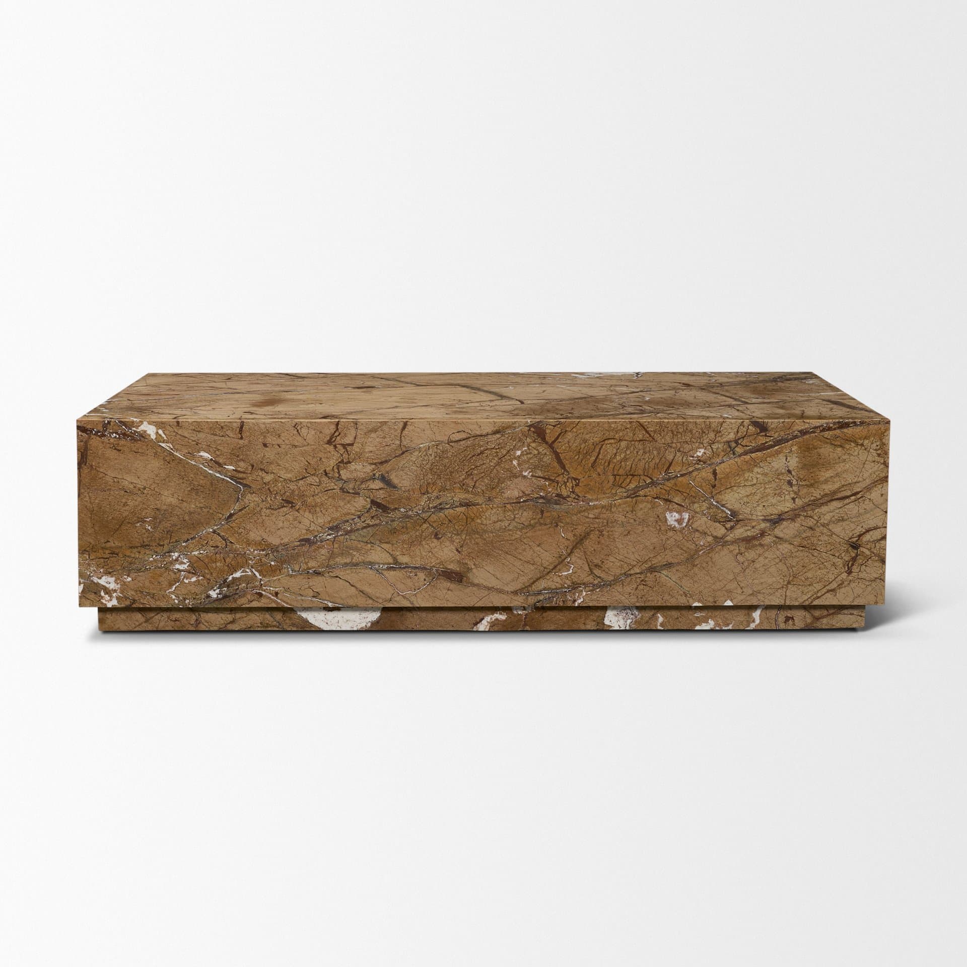 Matteo Solid Rainforest Rust Marble Rectangular Coffee Table — product photograph