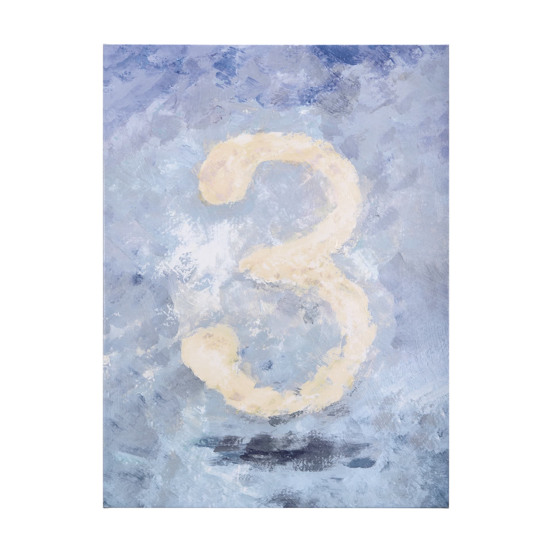 Numbers III by Mercana Studio a Hand Embellished Textured Canvas — product photograph