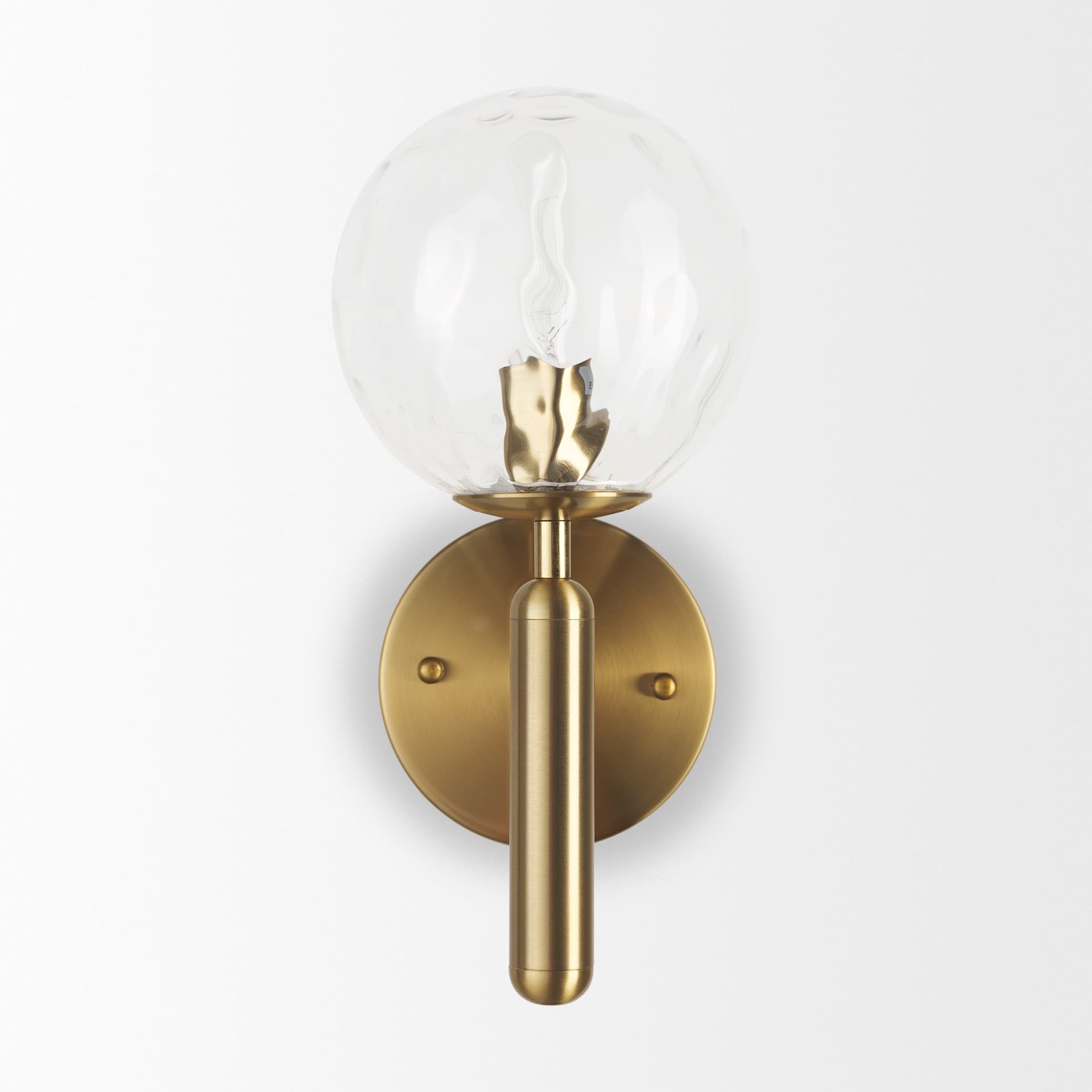 Britton Gold Metal w/ Clear Glass Globe 1-Light Wall Sconce — product photograph