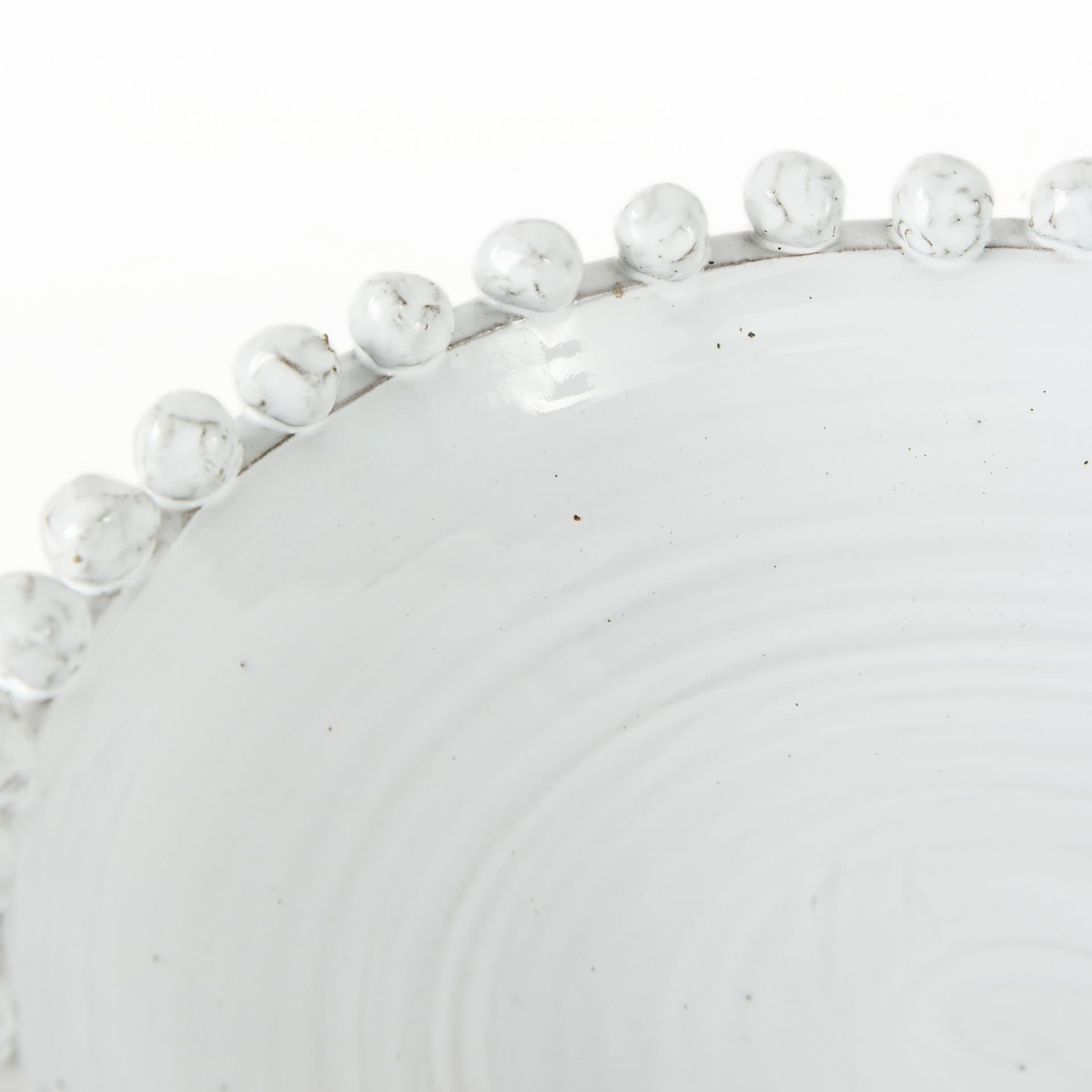 Basin 16" Round Off-White Glazed Decorative Bowl — product photograph
