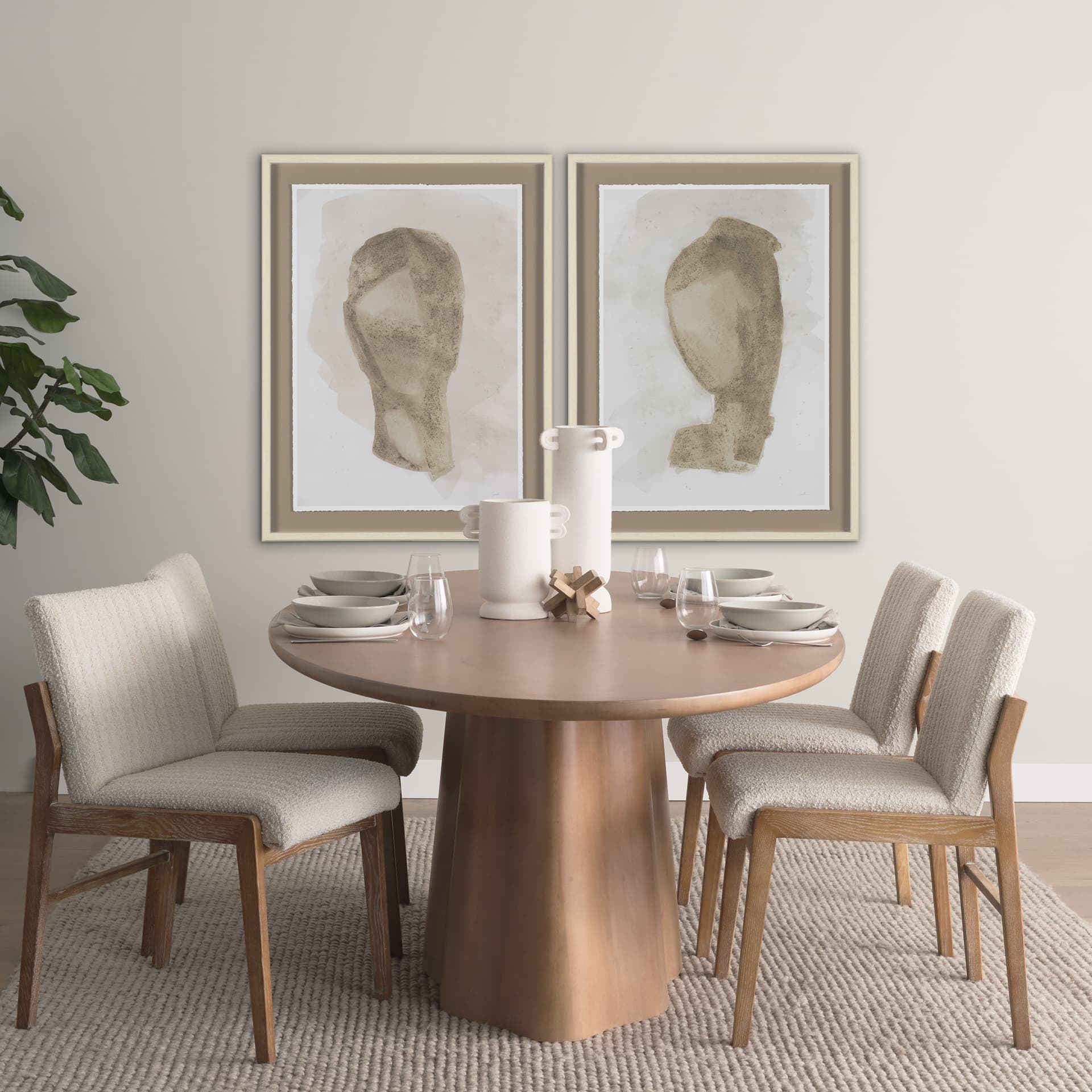 Weathered Silence II by Mercana Studio Hand Embelished Textured Framed Artwork Matted under Glass — in a styled room