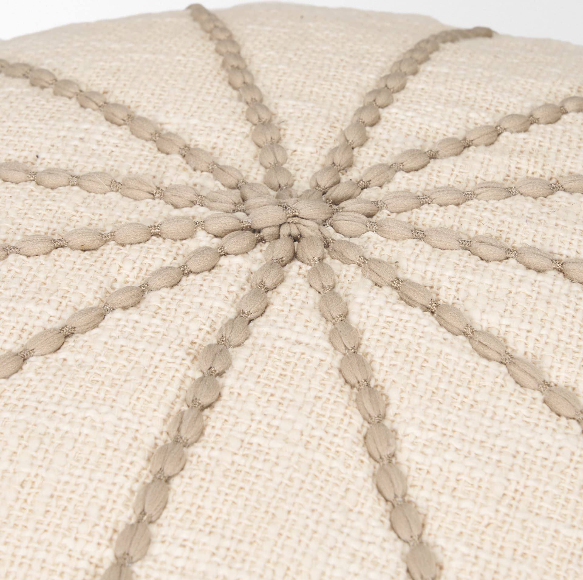 Sachi Beige w/ Stitching Pouf — product photograph