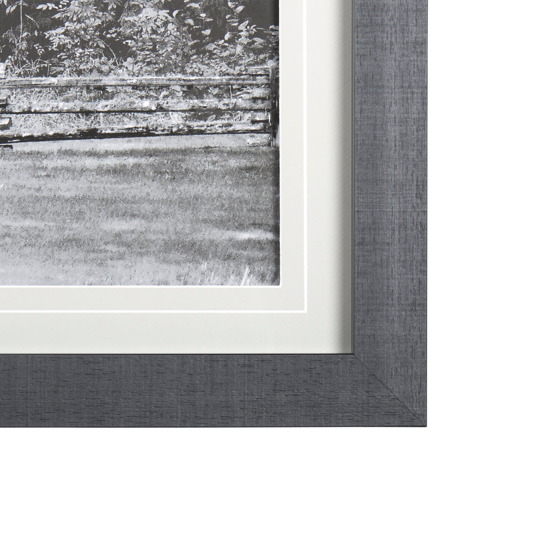 Grey & White Barn I by Mercana Studio Hand Embellished Textured Framed Photo Art Print Matted under — product photograph