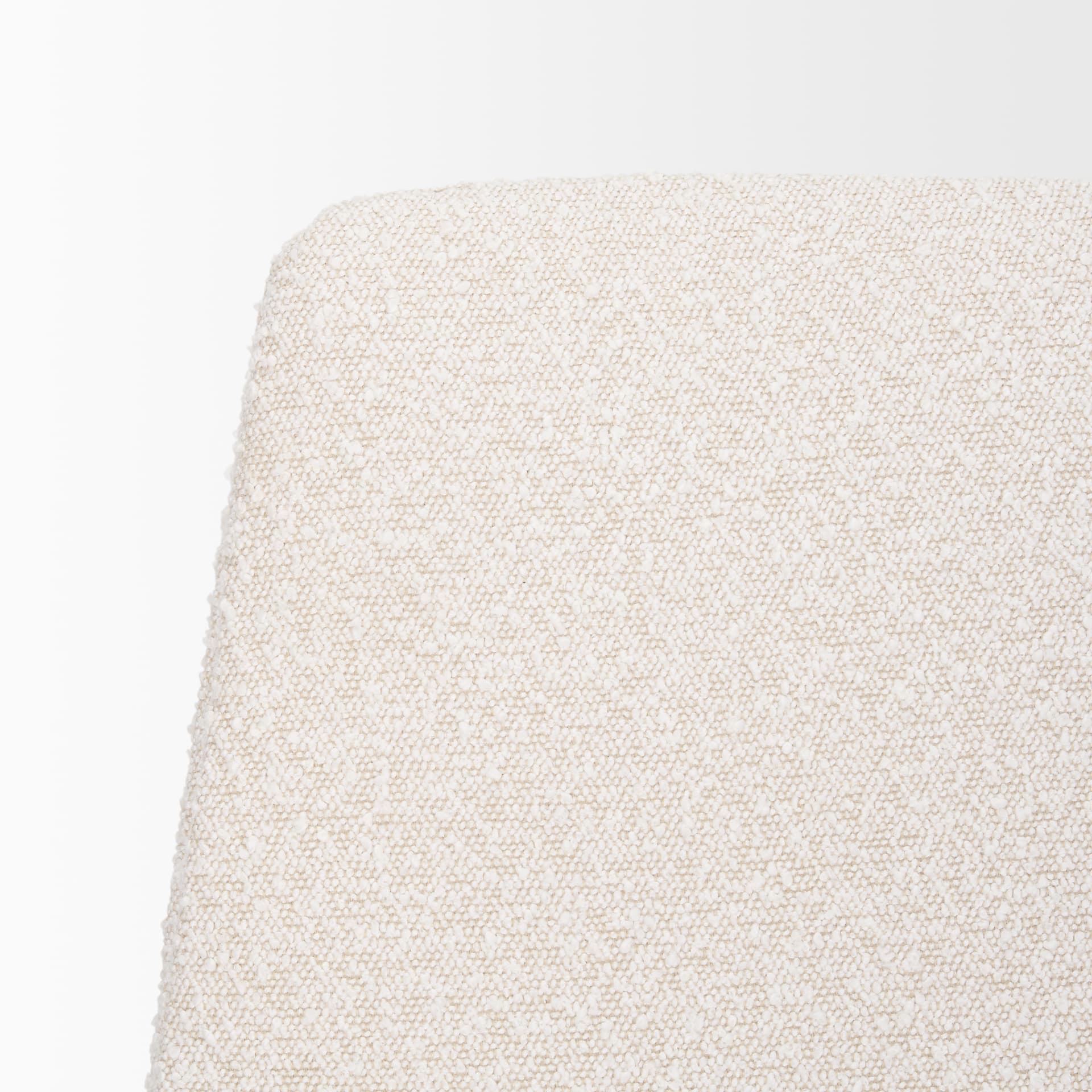 Eve Curved Back Dining Side Chair | Cream Boucle w/ Black Metal — product photograph
