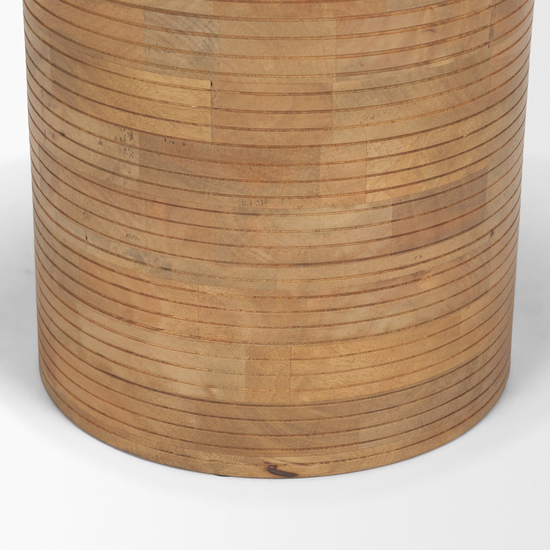 Stack Light Brown Wood Geometric Accent Table — product photograph