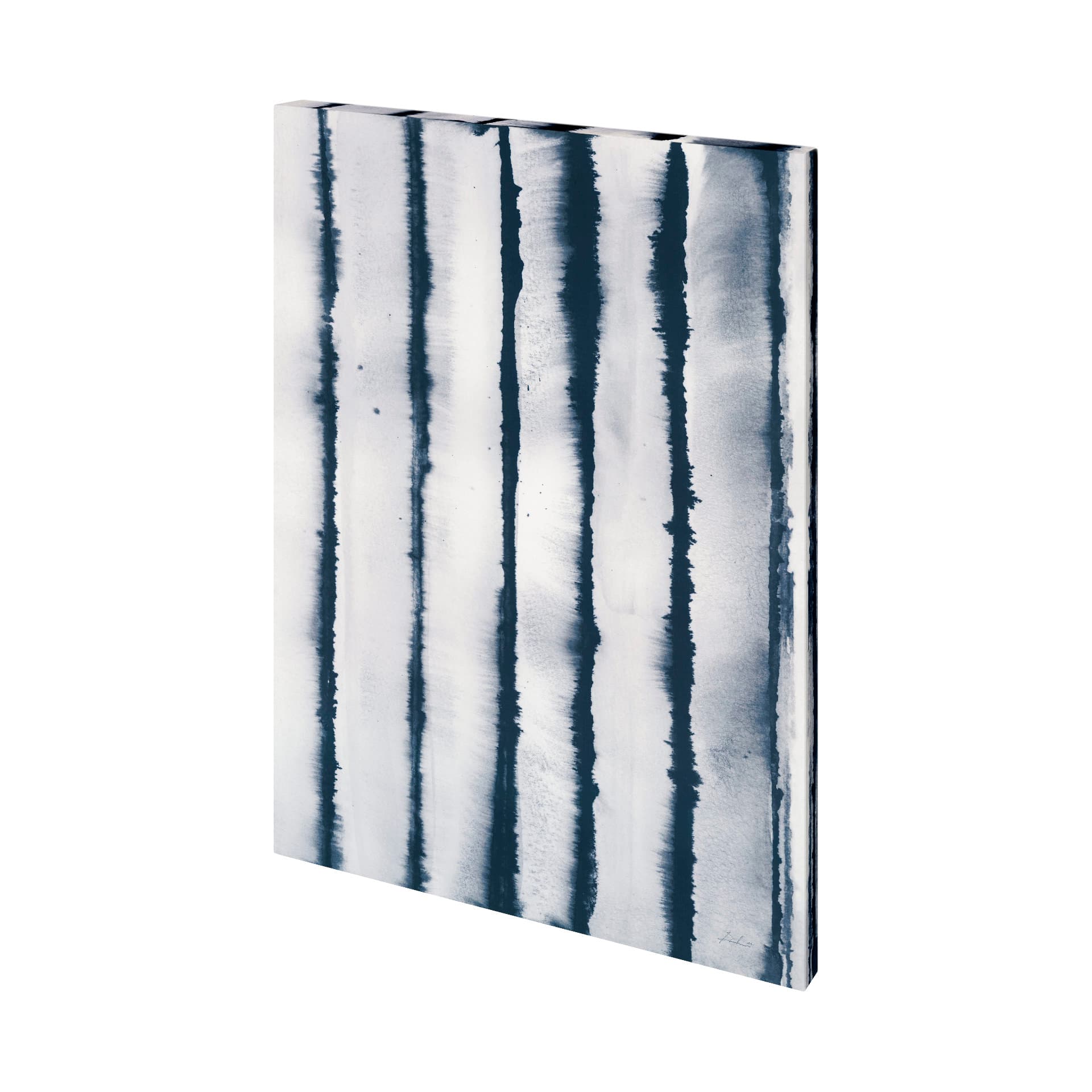 Indigo Lines II by Mercana Studio a Hand Embellished Textured Canvas — product photograph